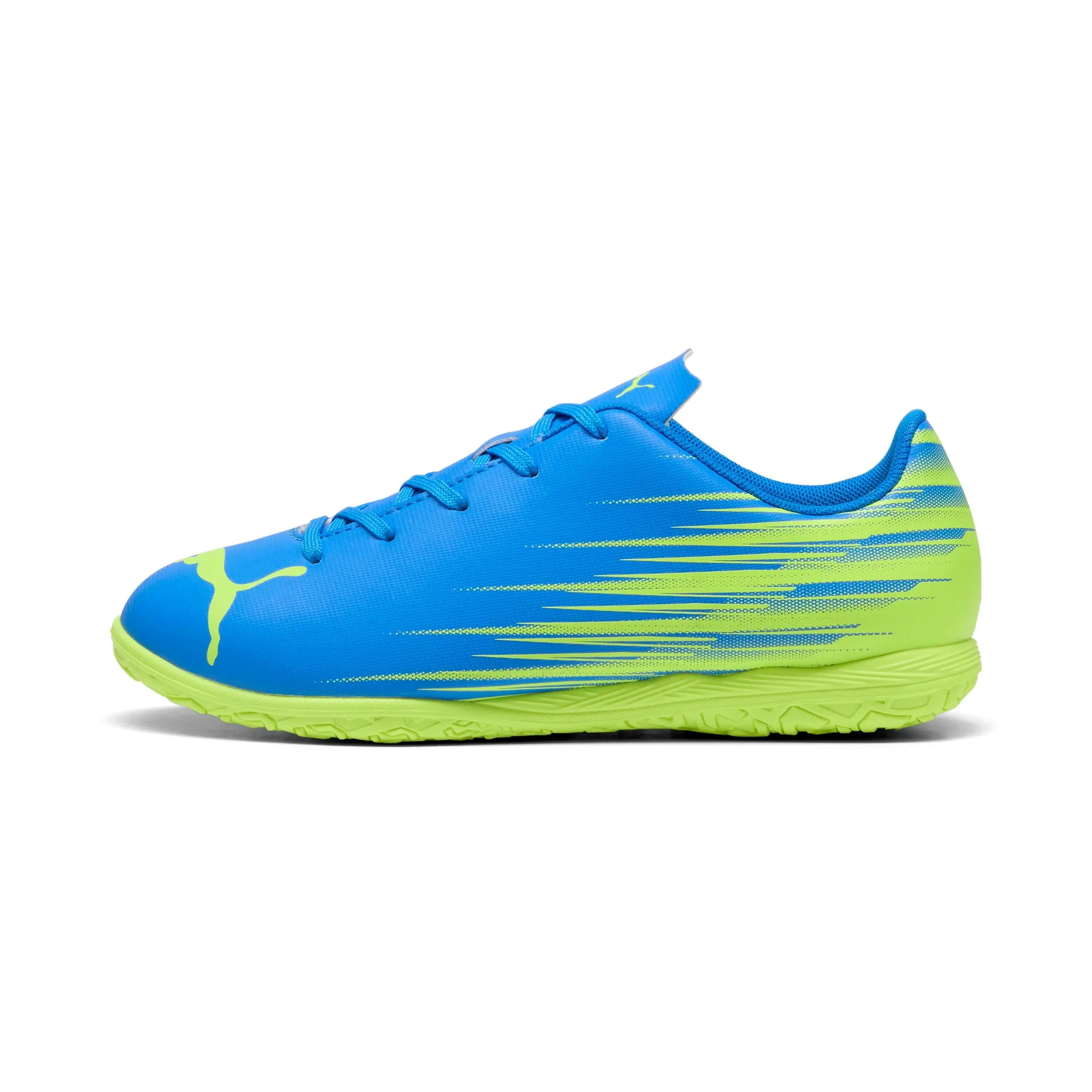 Buty dla dzieci do piłki nożnej halówki PUMA ATTACANTO II IT Jr Ultra Blue-Lime 2/6