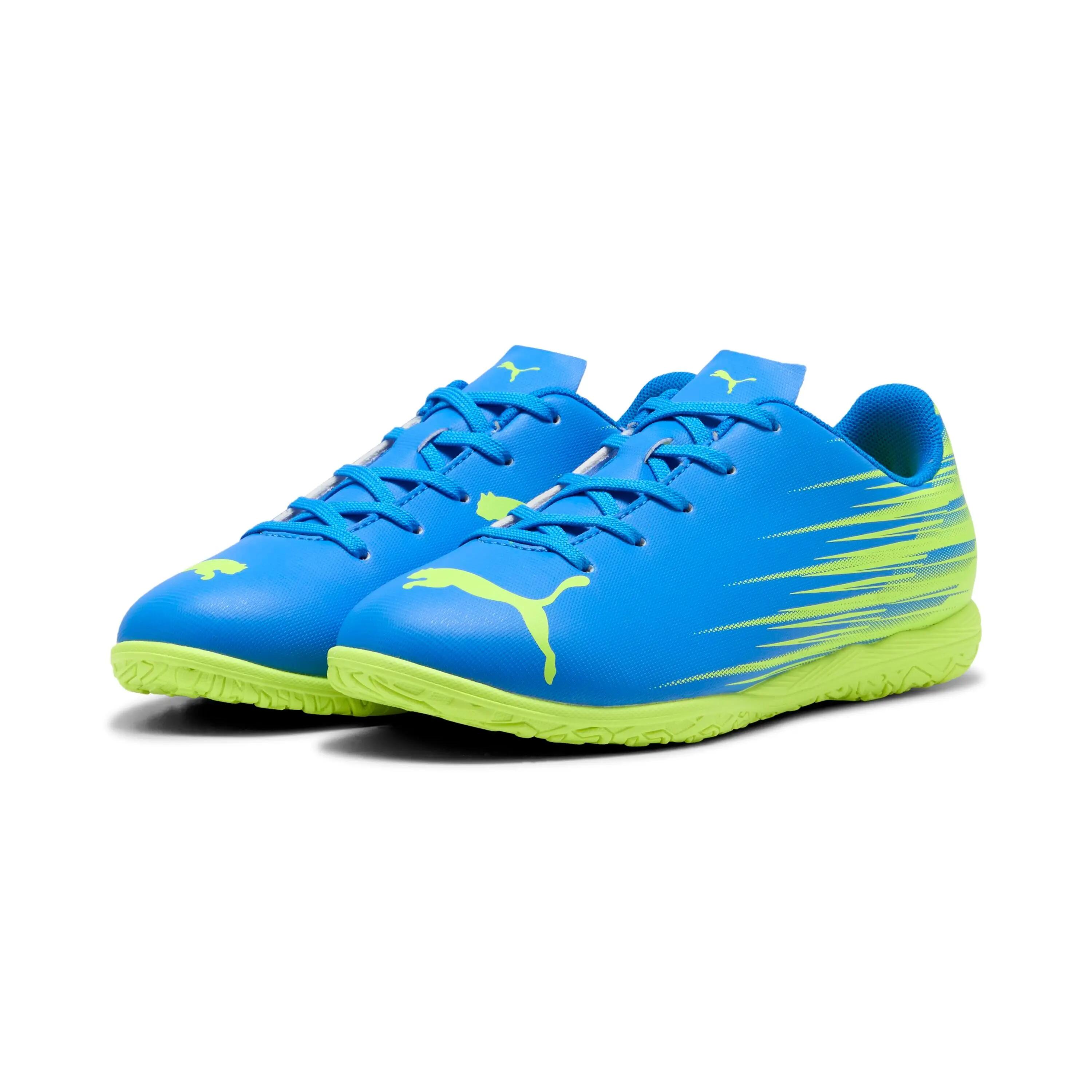Buty dla dzieci do piłki nożnej halówki PUMA ATTACANTO II IT Jr Ultra Blue-Lime 6/6