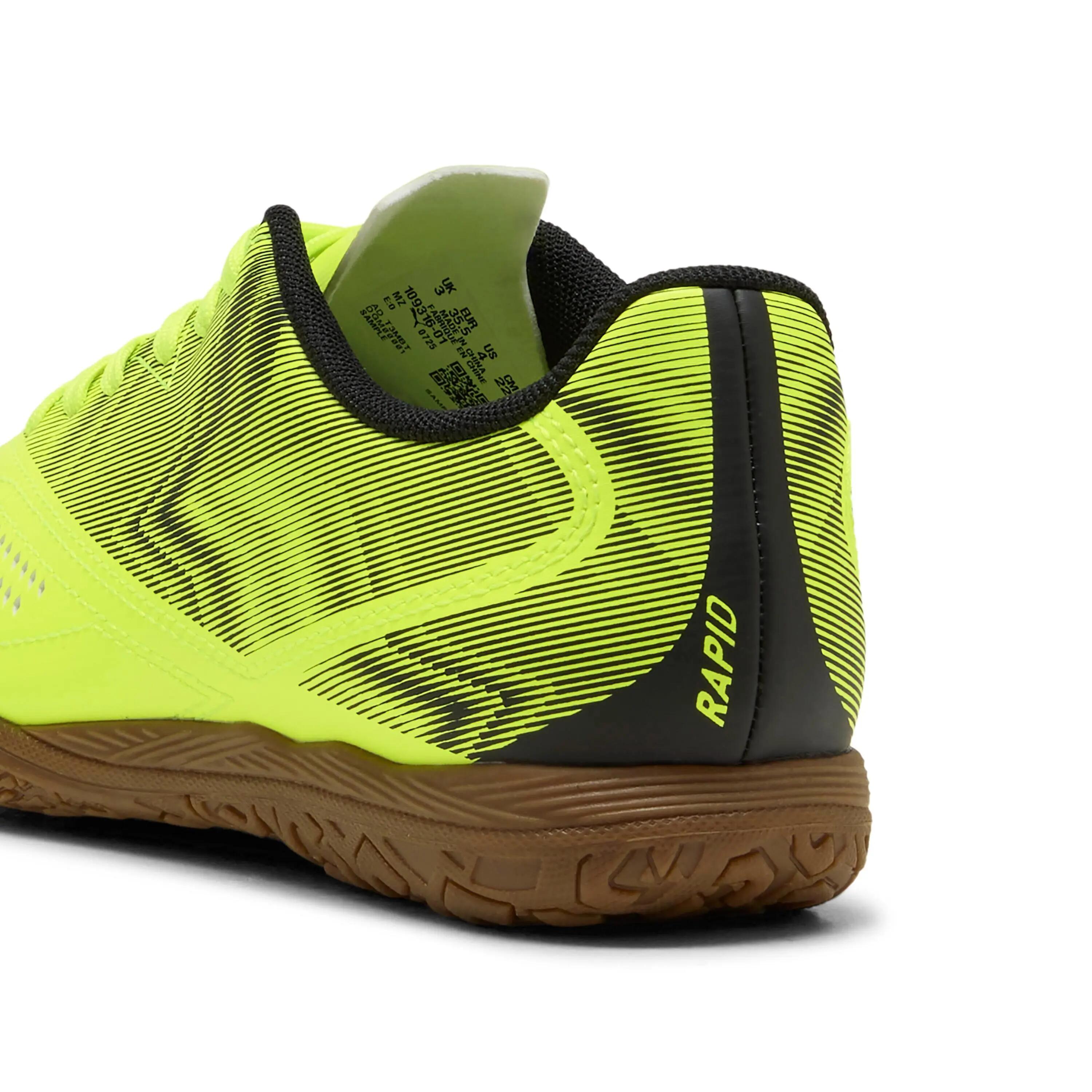 Buty dla dzieci do piłki nożnej halówki PUMA RAPID IT Jr Lime Squeeze- Black 5/6
