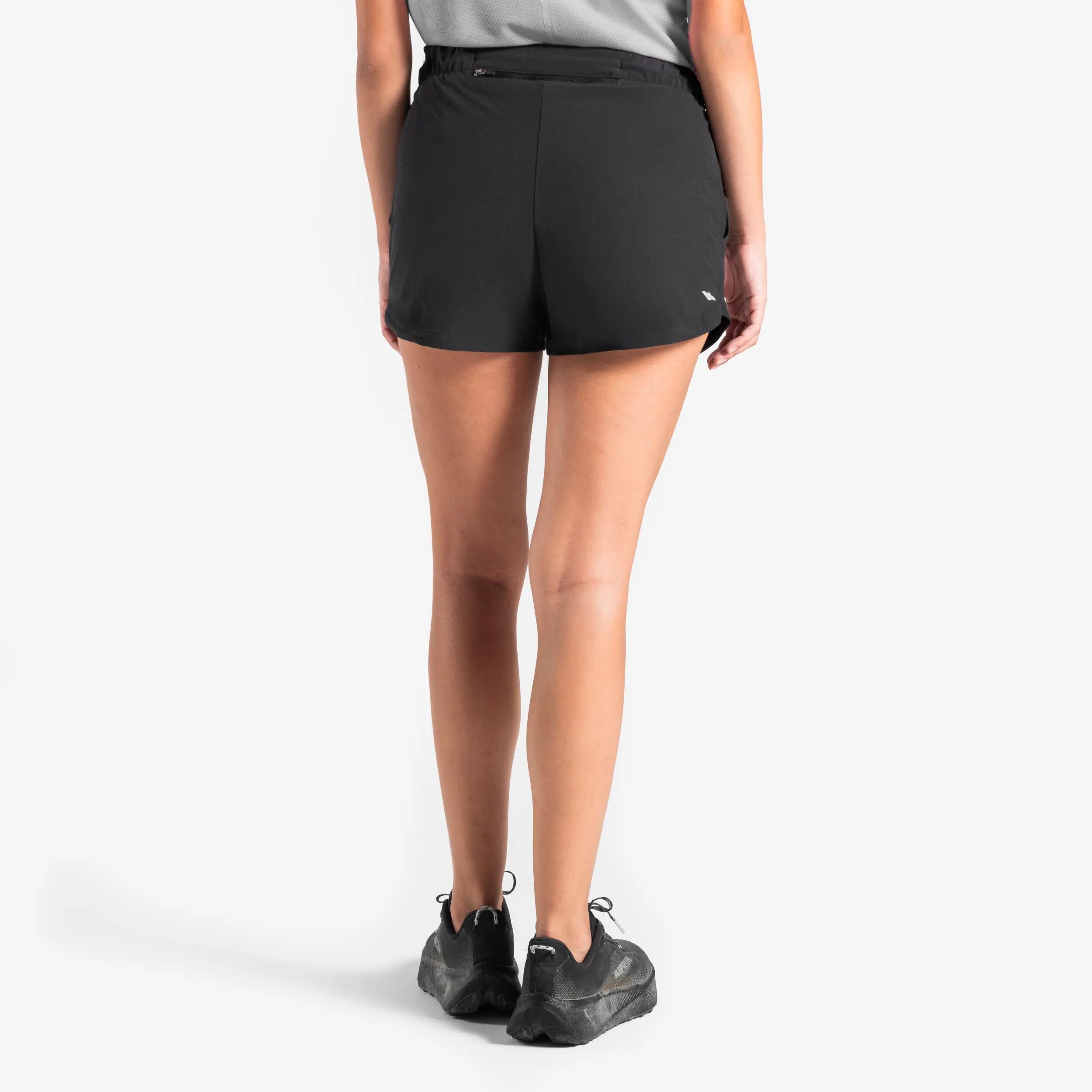 Short menstruel de running & trail respirant Femme, Kiprun Run 500 Dry noir 5/10