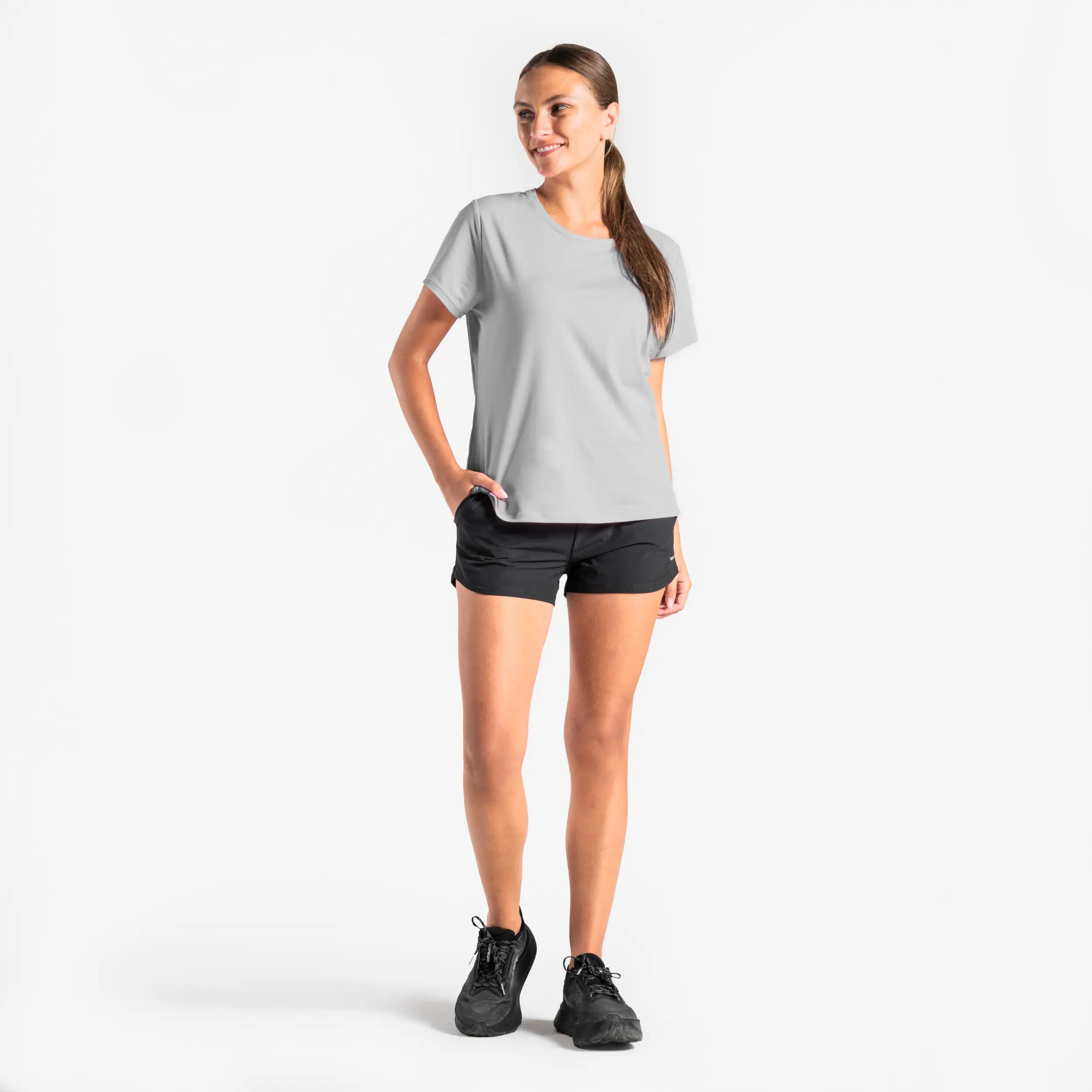 Short menstruel de running & trail respirant Femme, Kiprun Run 500 Dry noir 9/10