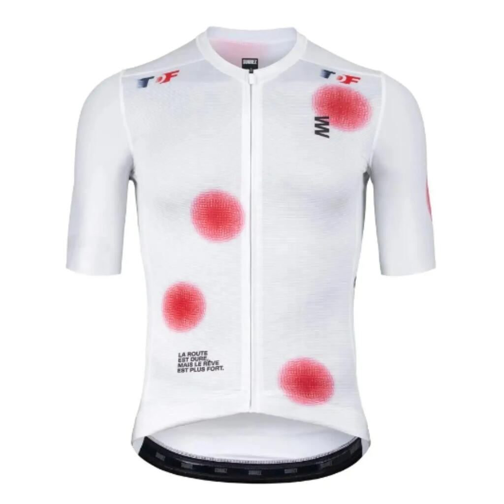 Jersey de ciclismo slim para Hombre Suarez Colección A Pois - Blanco