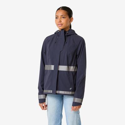 Giacca impermeabile ciclismo donna 540 riflettente blu