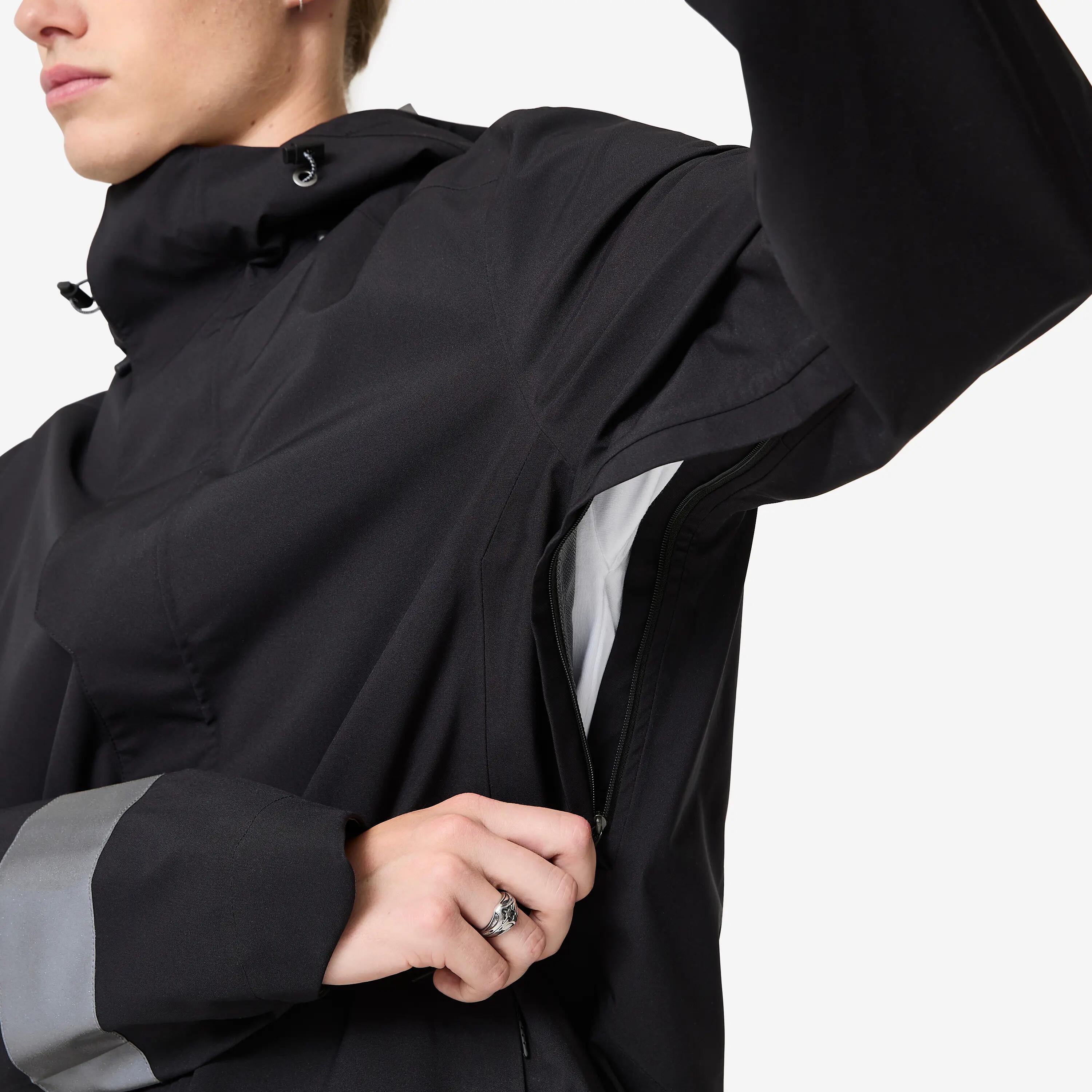 Fahrrad Regenjacke City 540 Herren sichtbar bei Nacht schwarz  4/15