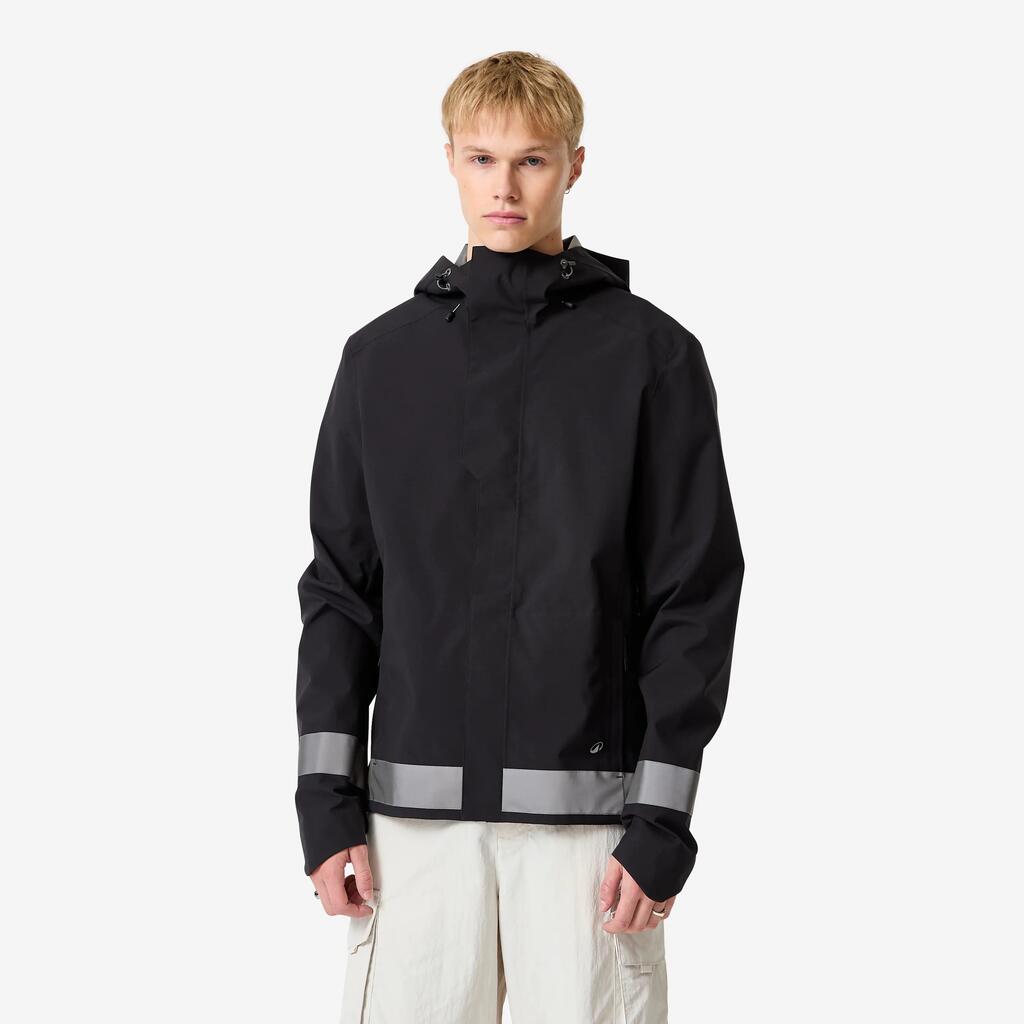 Men's City Cycling Night Visibility Rain Jacket 540 - Black