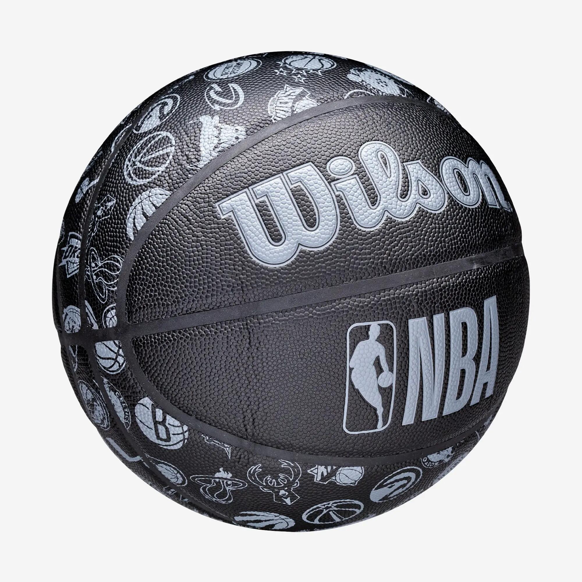 Basketbalový míč All Team s logy týmů NBA velikost 7 3/7