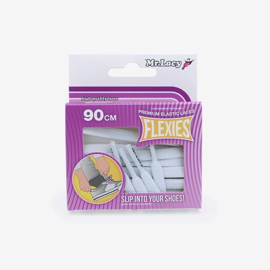 Lacets élastiques blanc 90 cm lifestyle ultra confortables unisexe Flexies