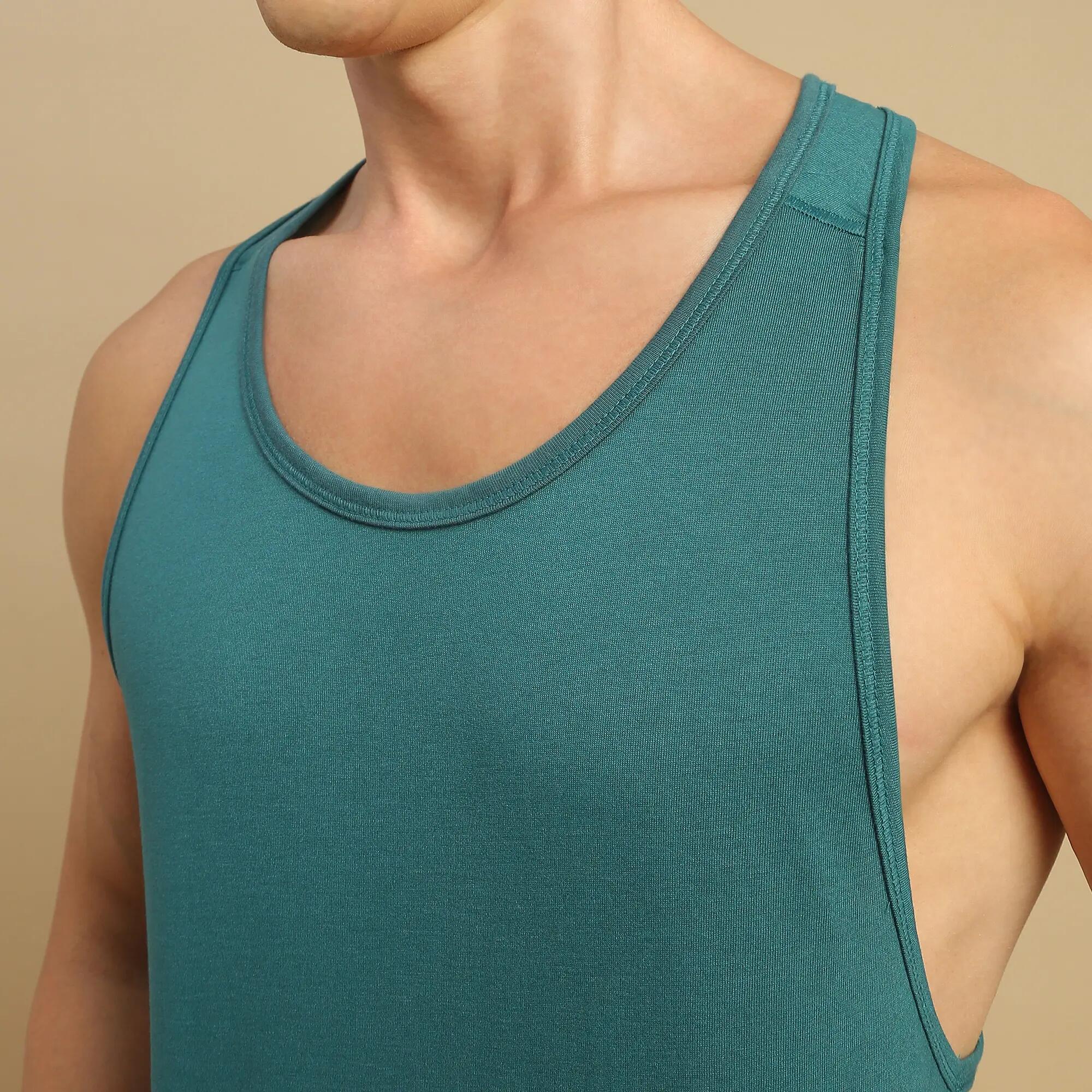 Men's Strength Training Stringer Tank Top 900 - Teal -  5