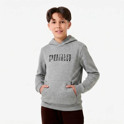 Sweat à capuche imprimé enfant, gris