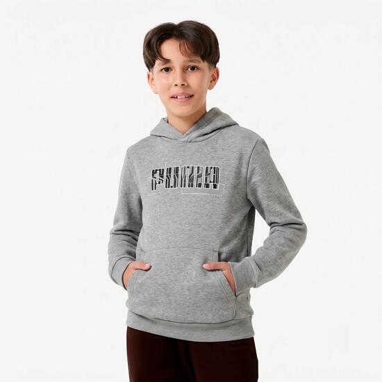 Sweat à capuche imprimé enfant, gris