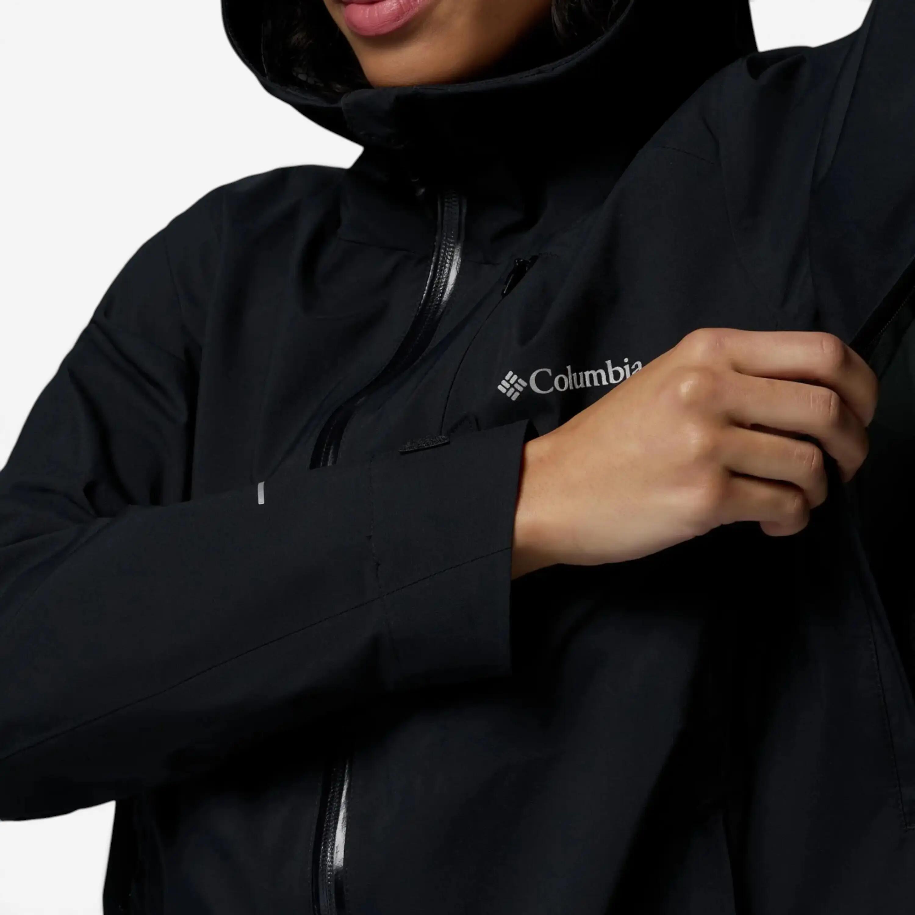 Giacca trekking donna Columbia TRAILBORNE impermeabile nera 7/13