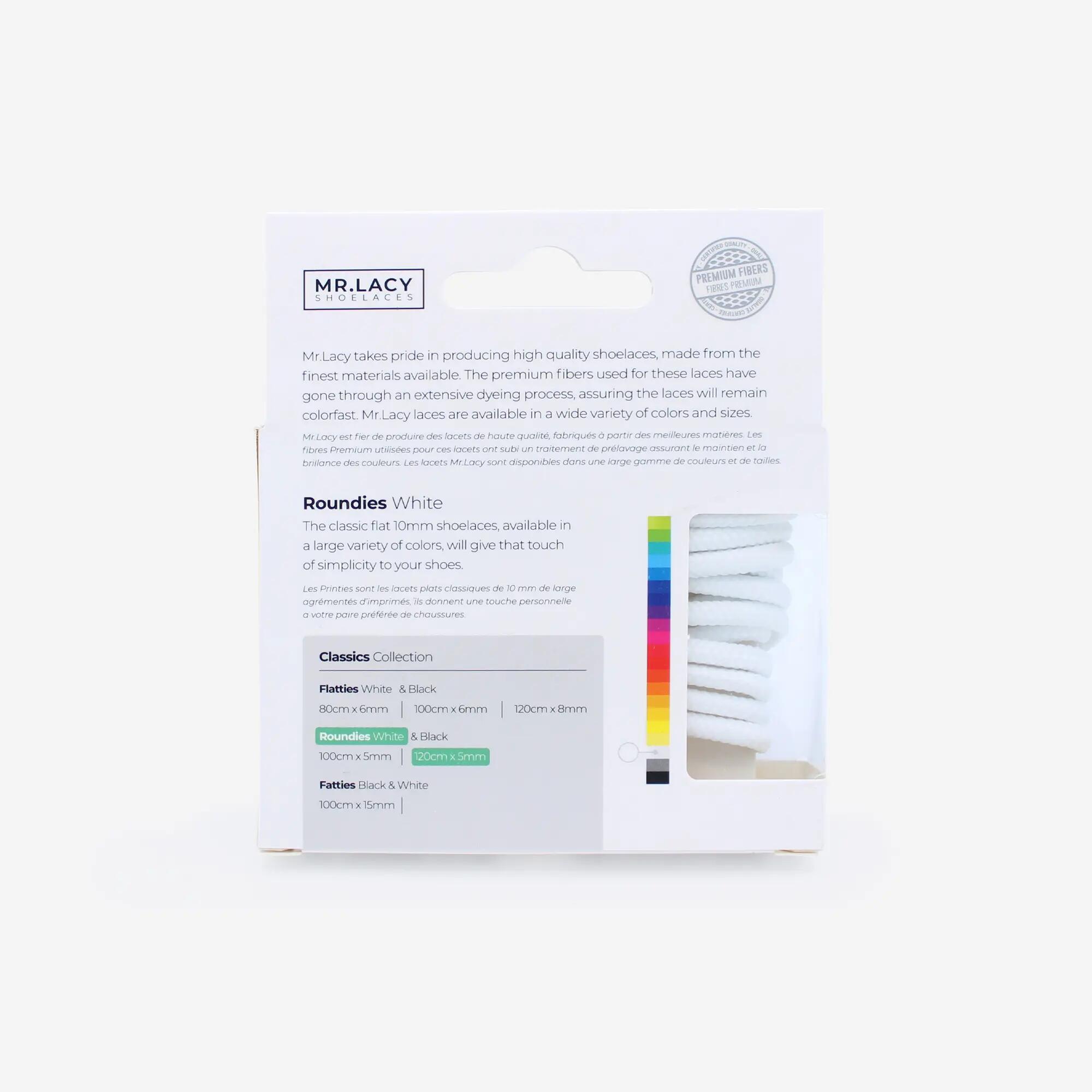Lacets ronds blanc 120 cm lifestyle ultra résistants unisexe 2/3