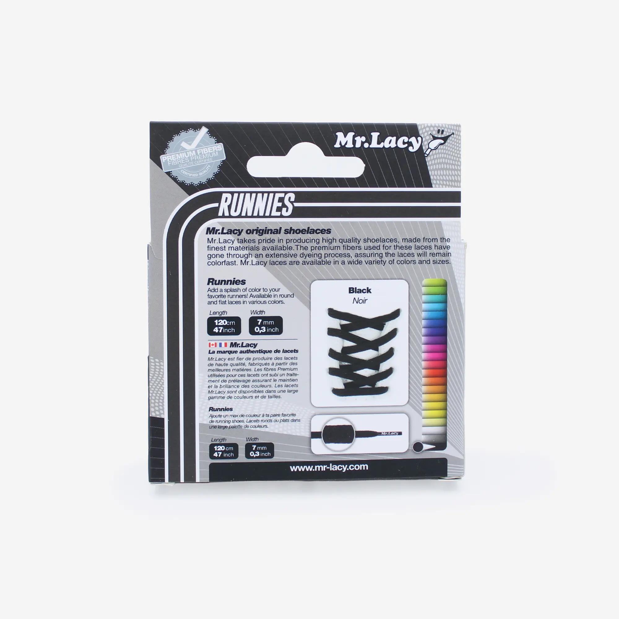 Lacets plats lifestyle premium unisexe, Runnies noir 2/3