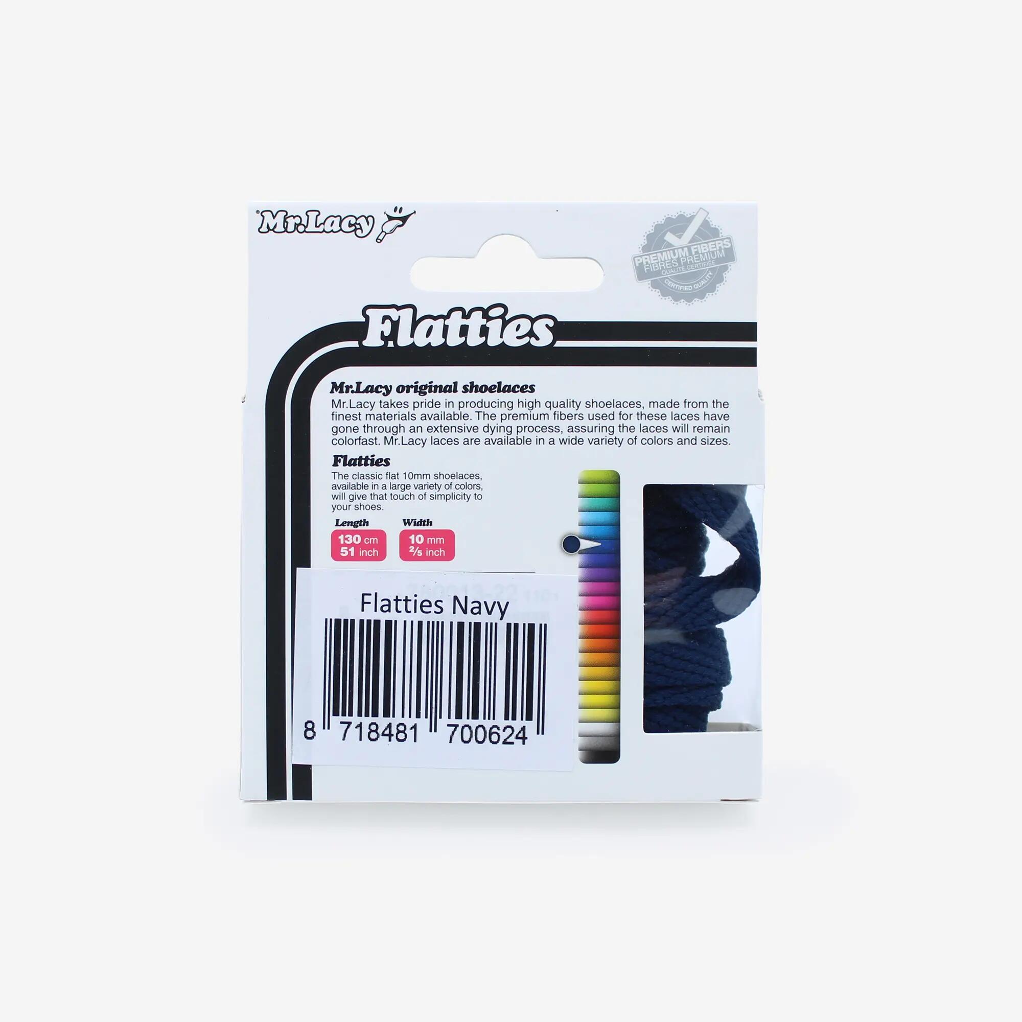 Lacets plats lifestyle classiques unisexe, Flatties bleu marine 2/3