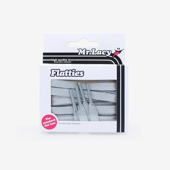 Lacets plats lifestyle classiques unisexe, Flatties argenté