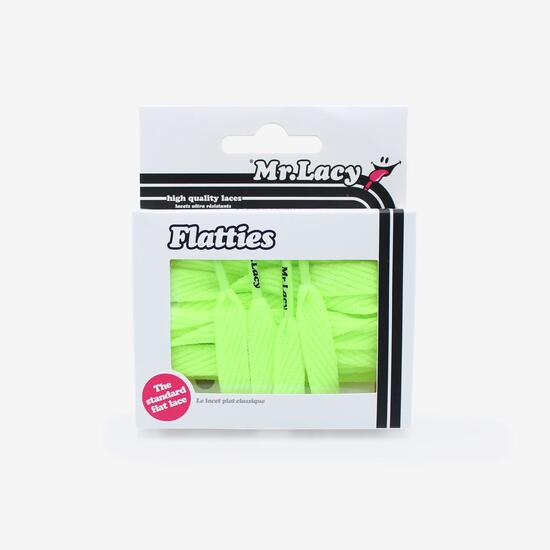 Lacets plats lifestyle classiques unisexe, Flatties jaune fluo