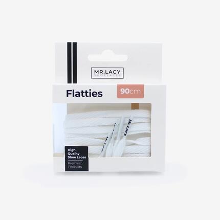Lacets plats lifestyle classiques unisexe, Flatties blanc