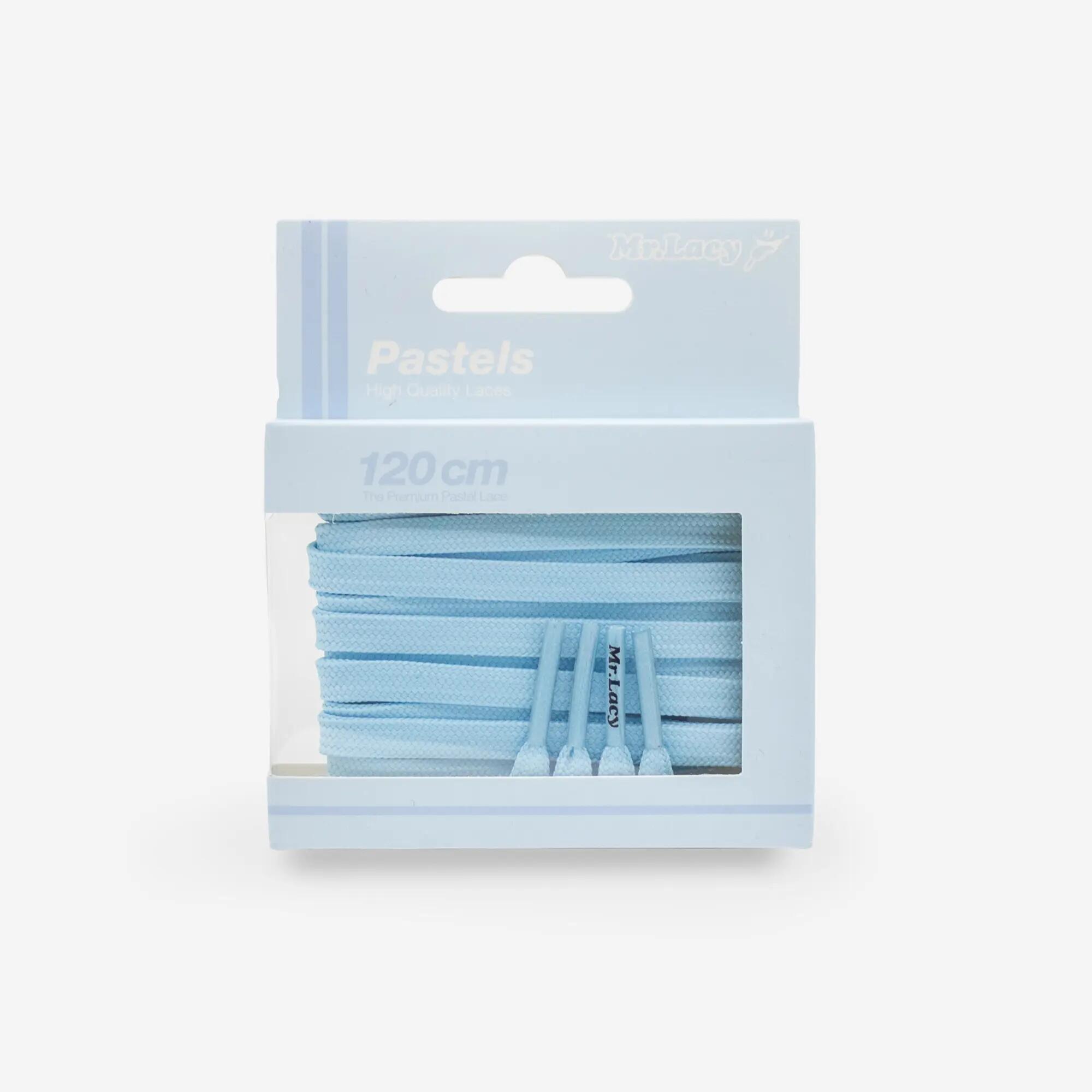 Lacets plats lifestyle premium unisexe, Flatties bleu pastel 1/3