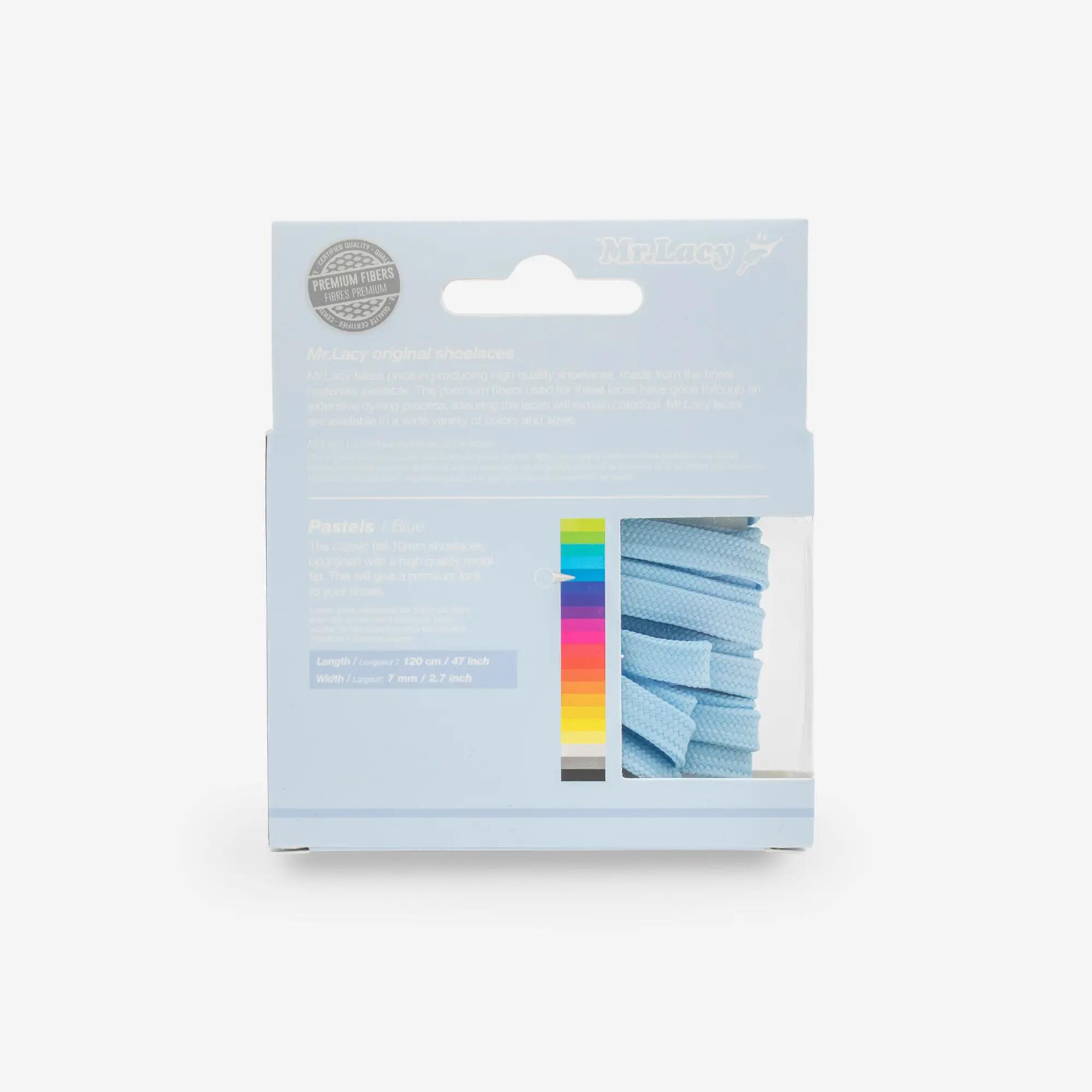 Lacets plats lifestyle premium unisexe, Flatties bleu pastel 2/3
