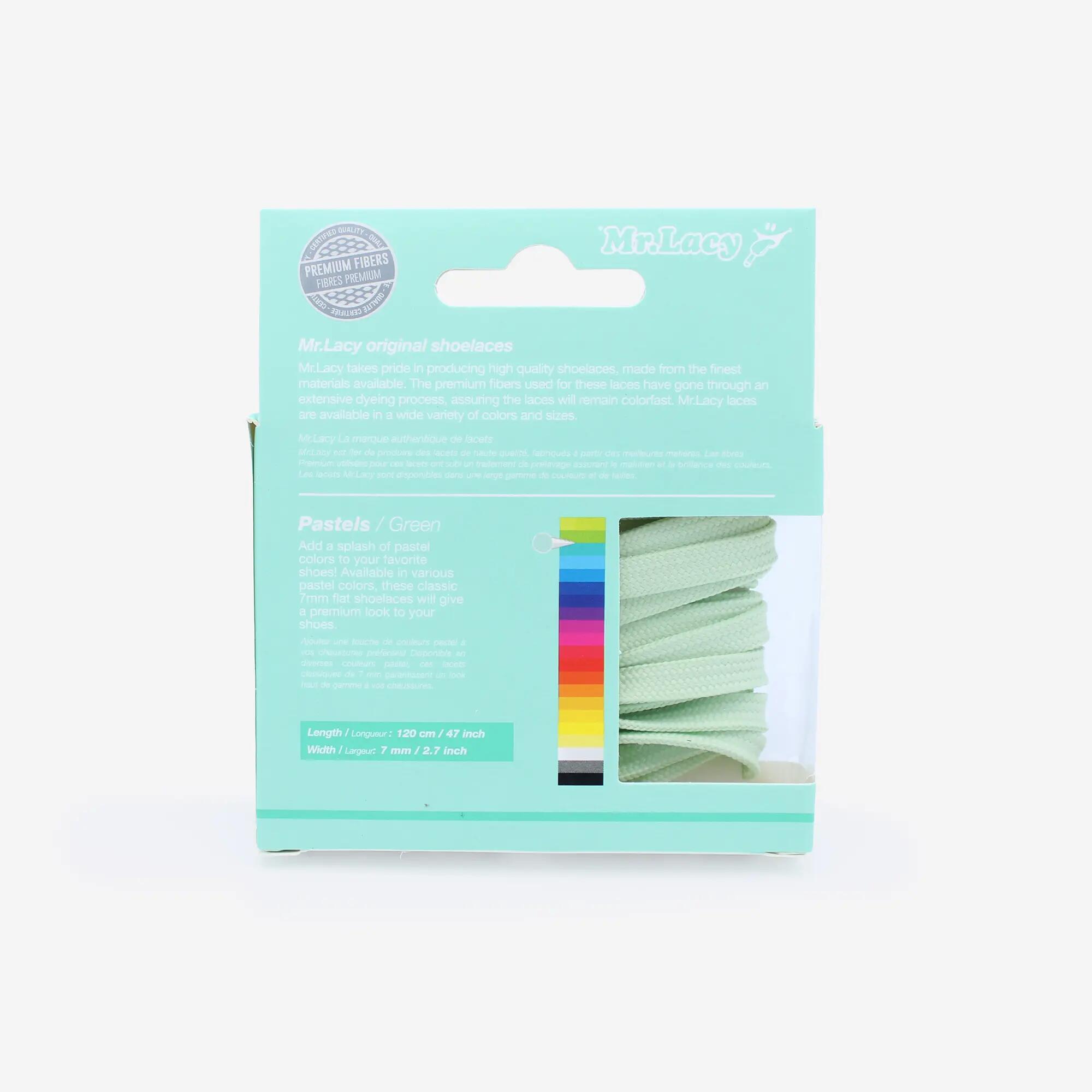 Lacets plats lifestyle premium unisexe, Flatties vert pastel 2/3