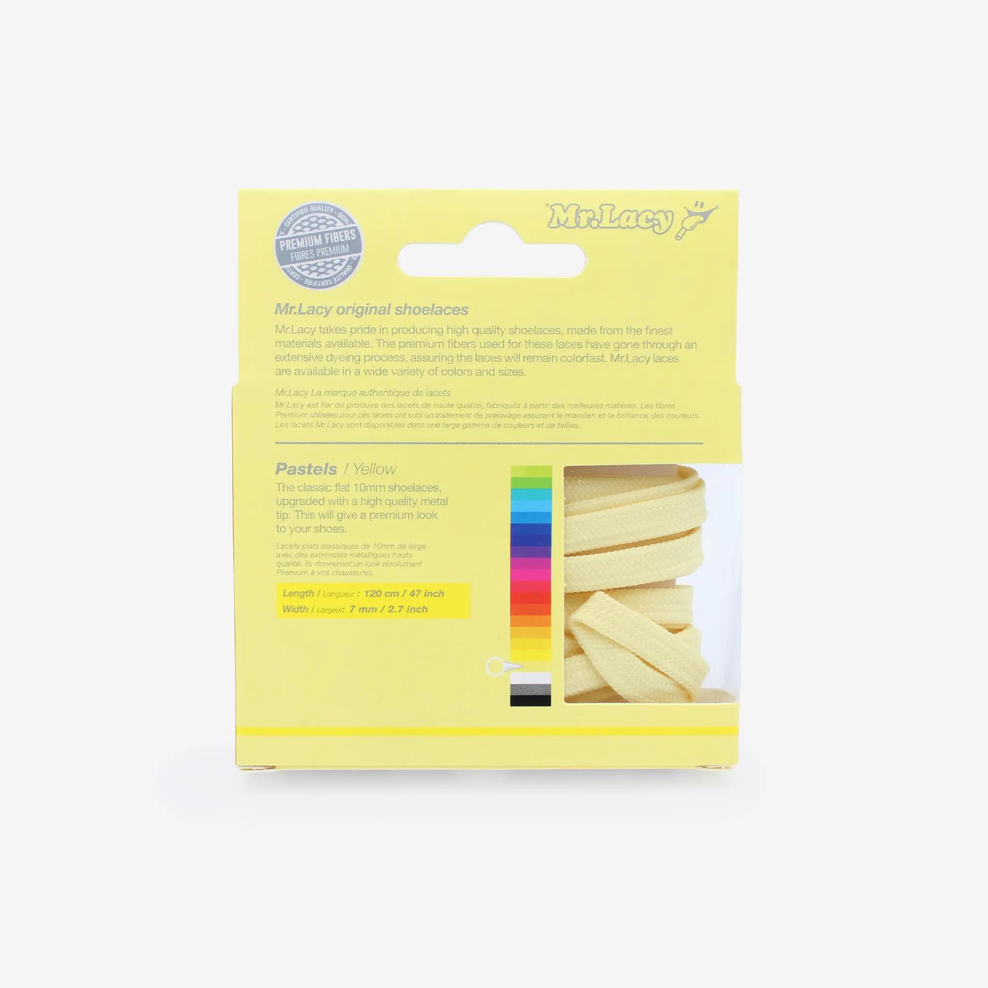 Lacets plats lifestyle premium unisexe, Flatties jaune pastel 2/3