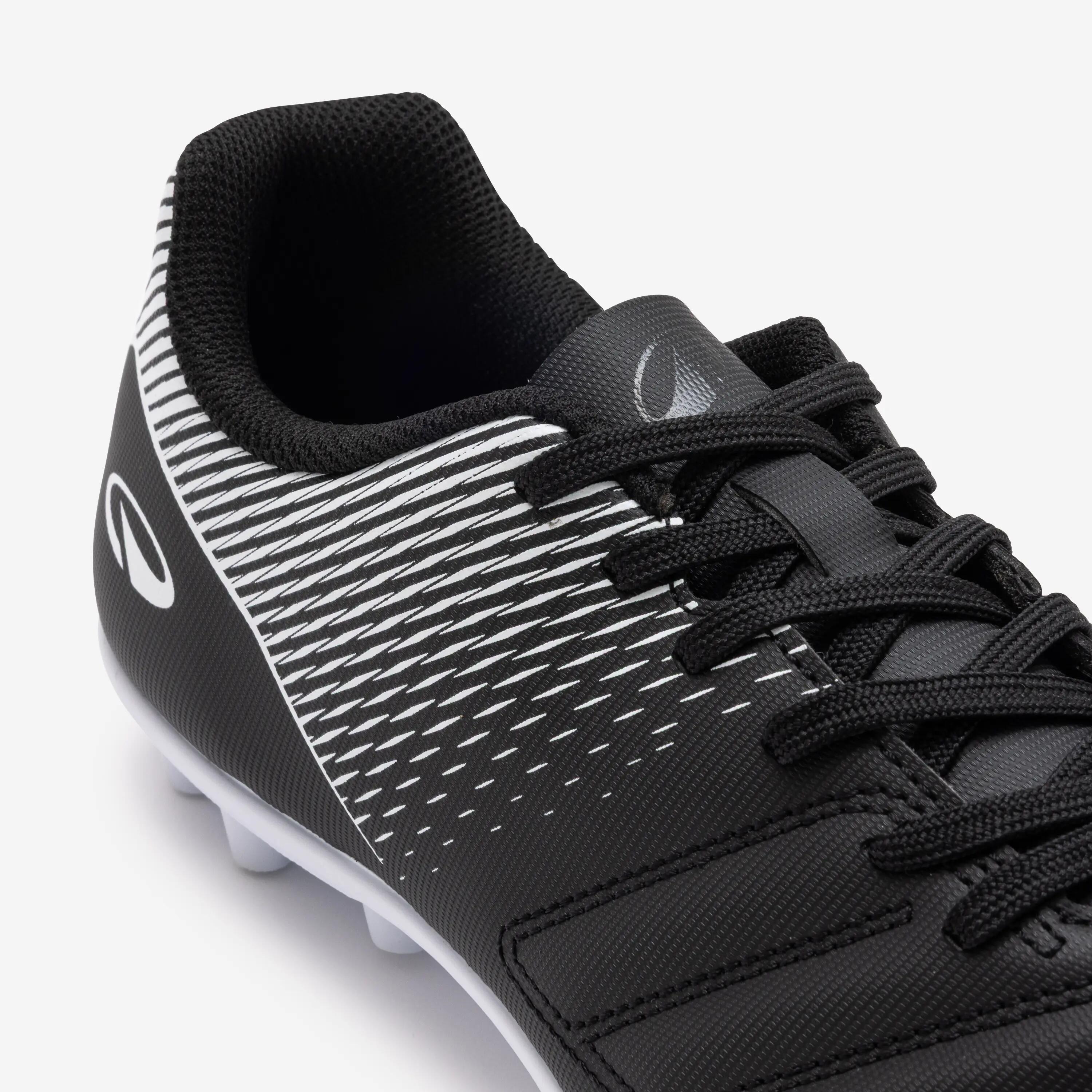 Chaussures de football adulte à lacets 100 FGAG noir 4/6