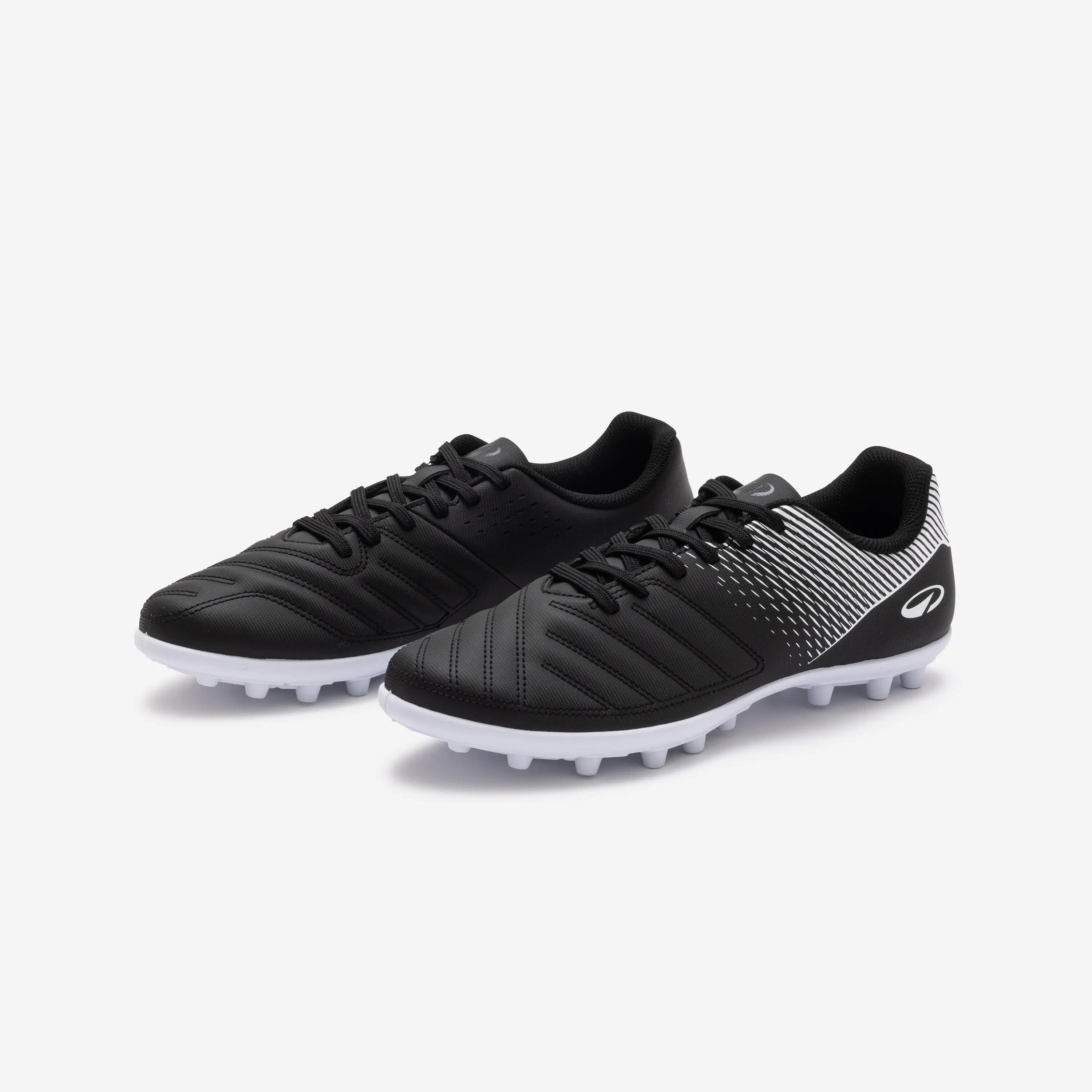 Chaussures de football adulte à lacets 100 FGAG noir 2/6