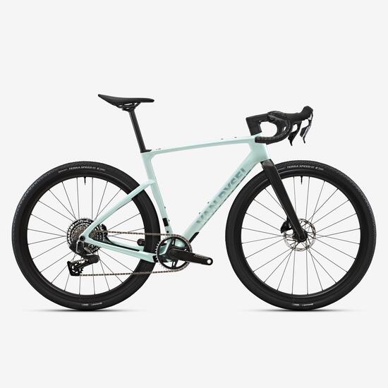 Bici gravel RCR-G Sram FORCE AXS E1 XPLR azzurra ruote VR35 carbon