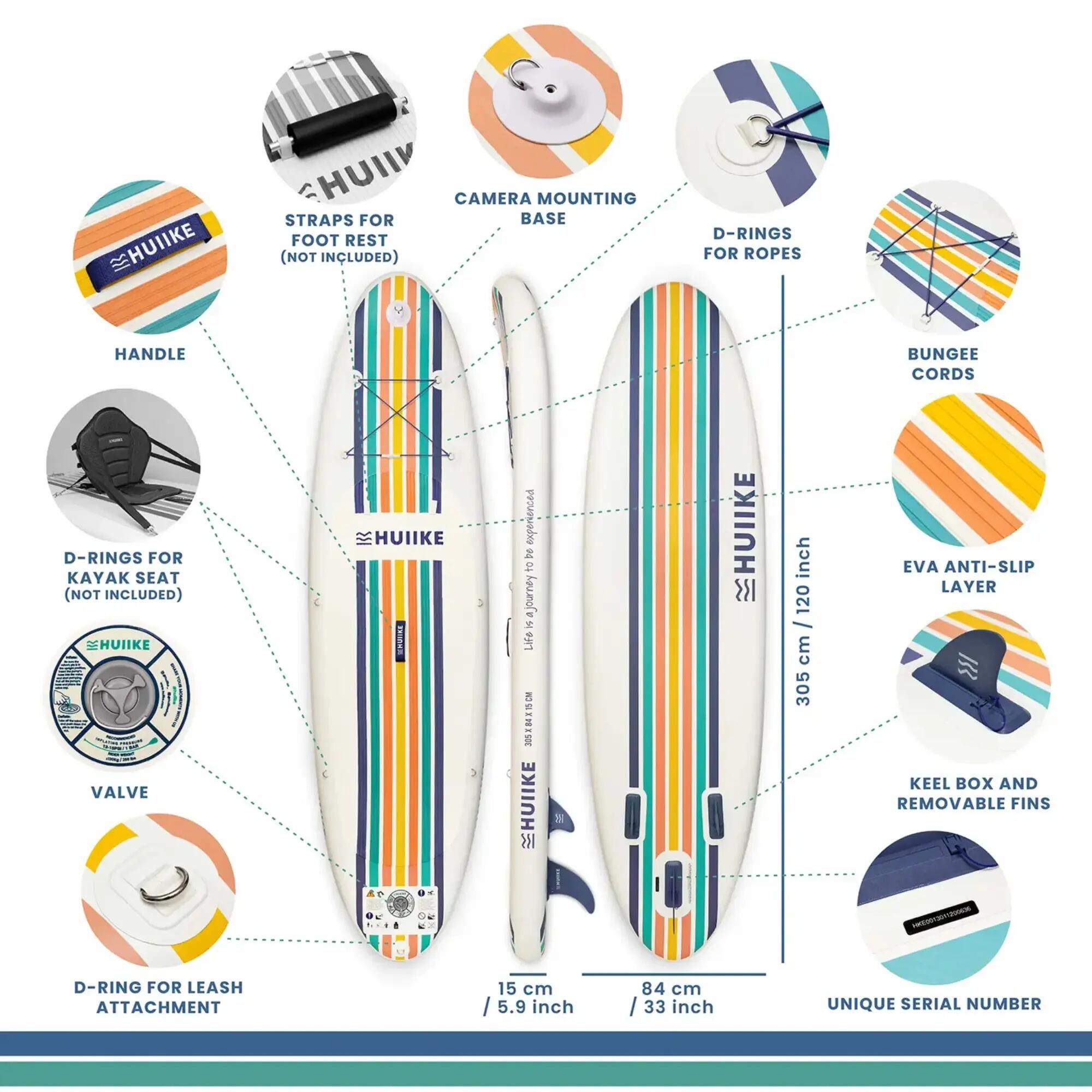 Tabla de Paddle Surf Hinchable Huiike Vivid 10' 3/5