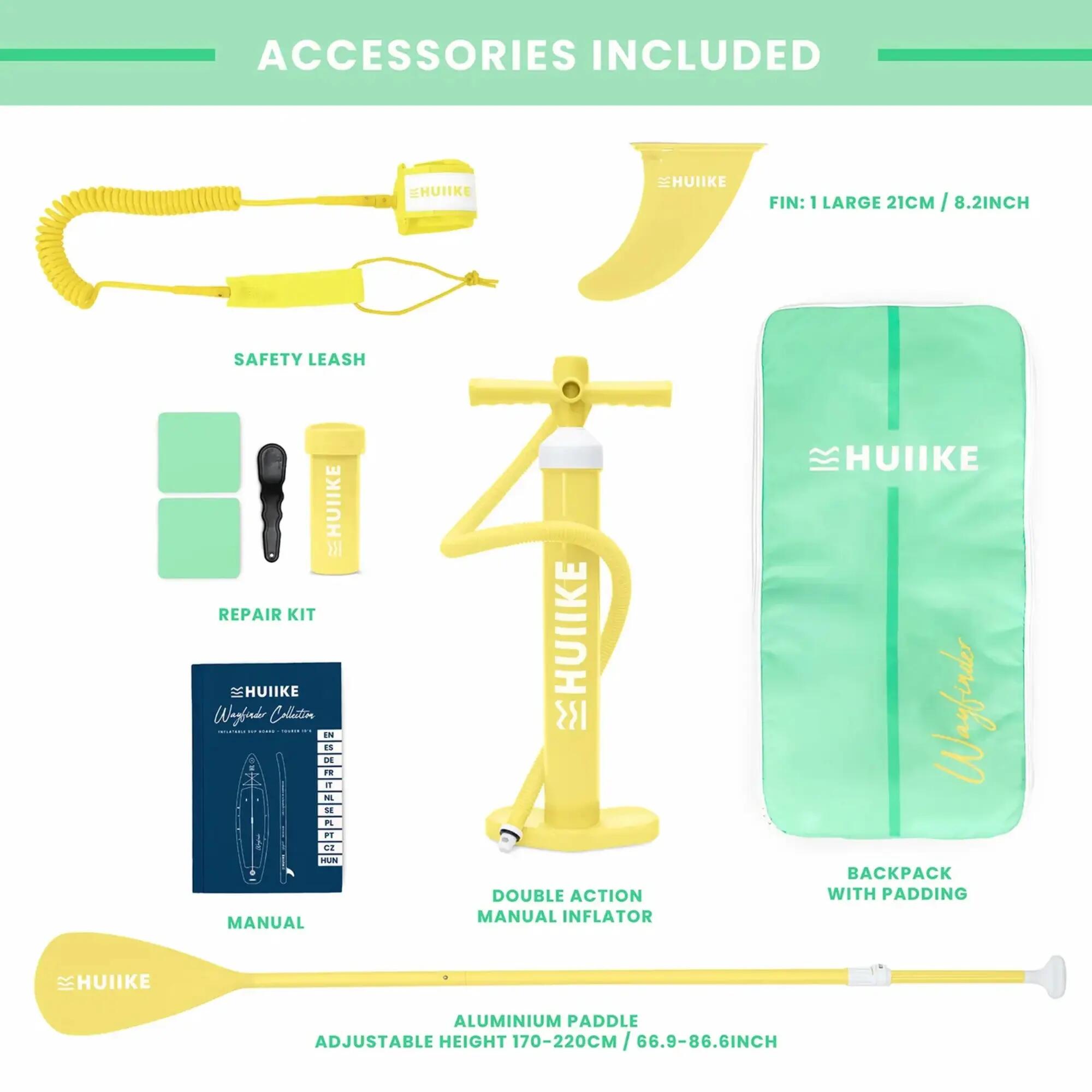 Tabla Paddle Surf Hinchable Touring 10’6” con Accesorios, hasta 130 kg, aqua 6/6