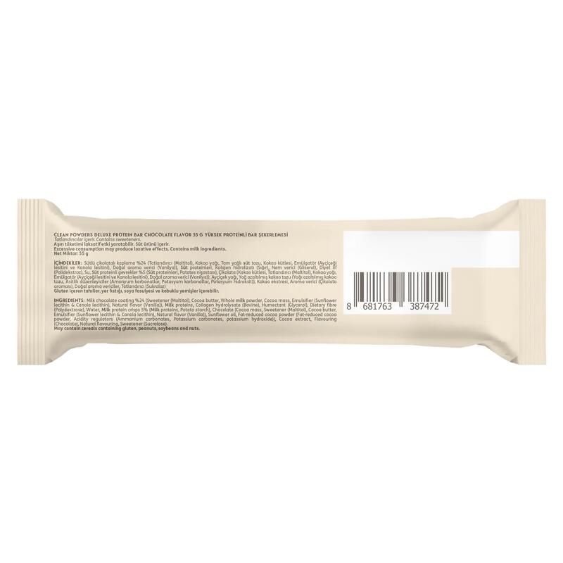 Clean Powders Deluxe Protein Bar - 55 Gr - Çikolata Aromalı