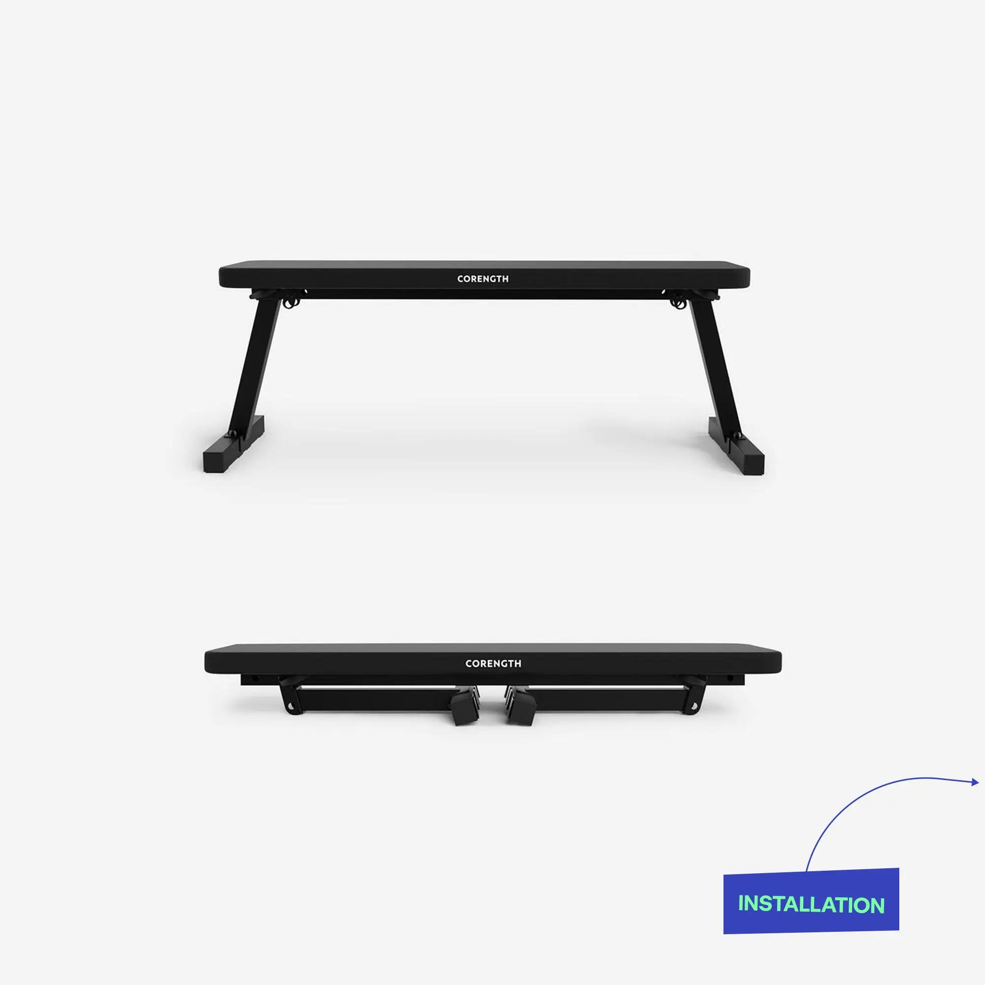 Gym Bench 100, Foldable, Max Weight 200 kg, Beginner, Delivered Assembled -  1