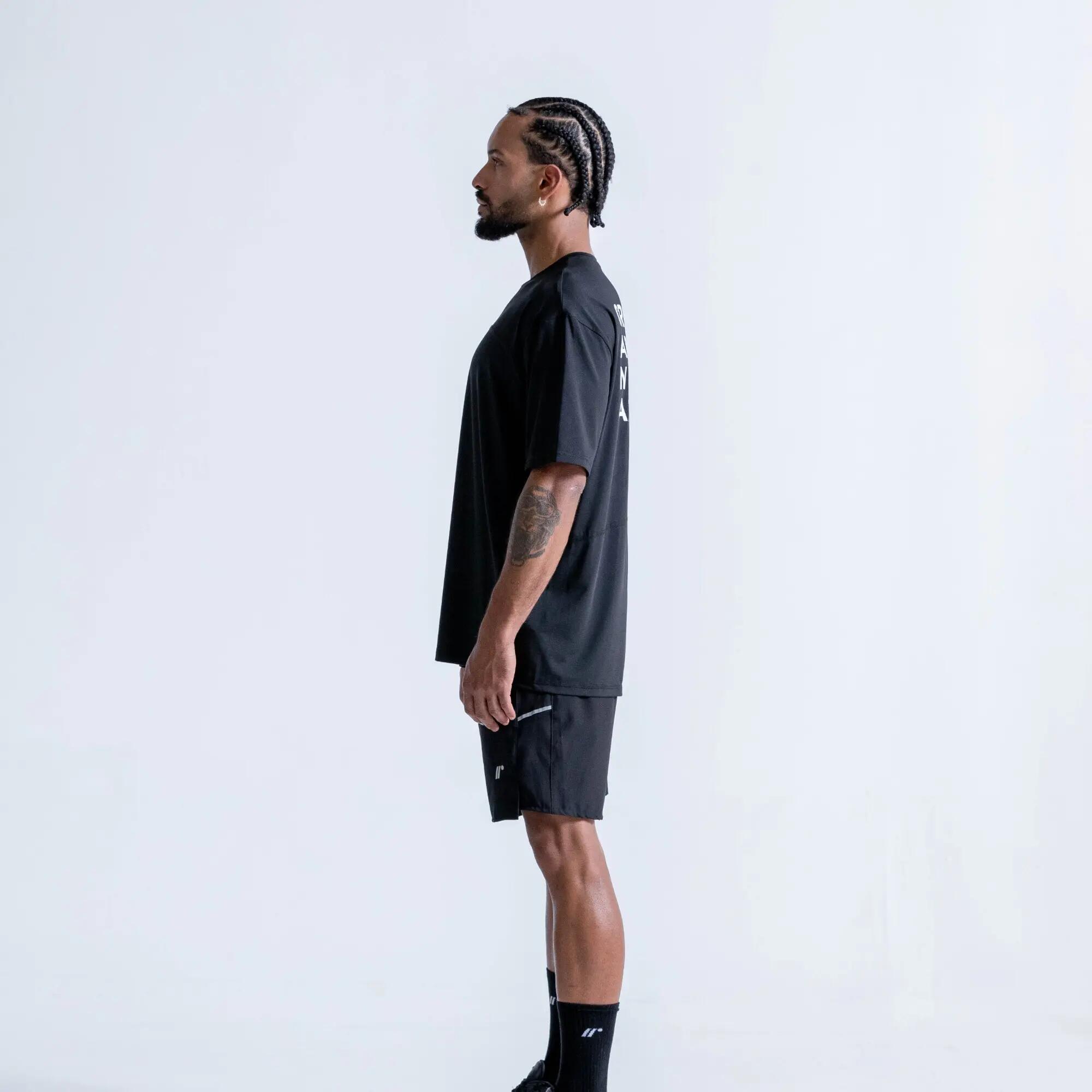 Camiseta deportiva oversize para hombre, Racketball negro 3/8