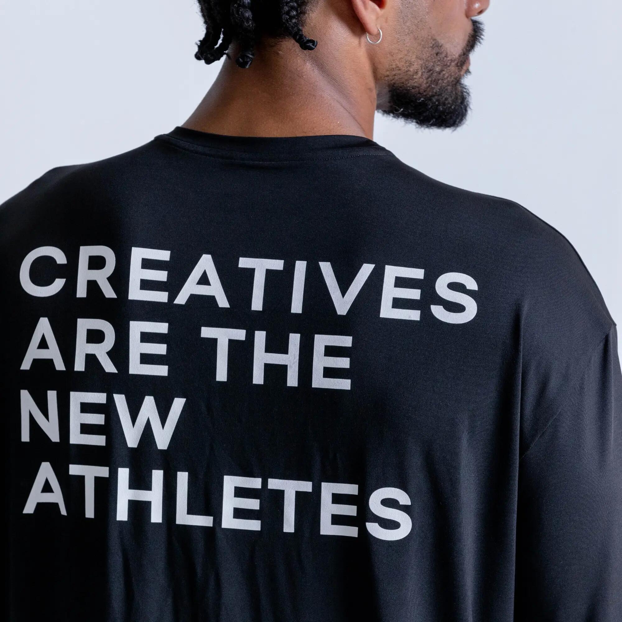 Camiseta deportiva oversize para hombre, Racketball negro 7/8