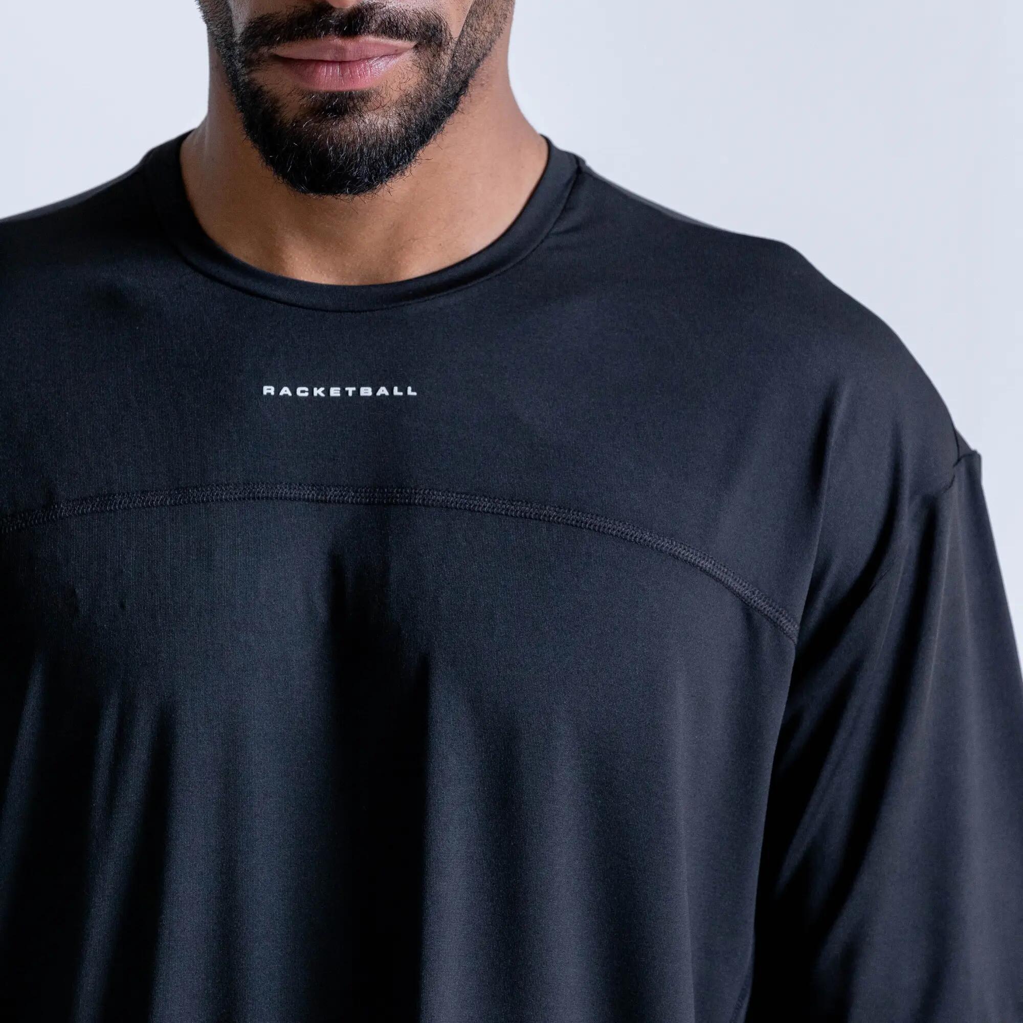 Camiseta deportiva oversize para hombre, Racketball negro 8/8