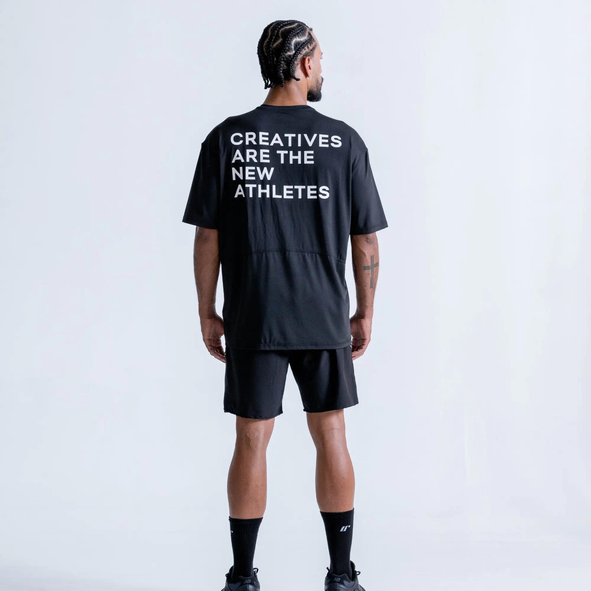 Camiseta deportiva oversize para hombre, Racketball negro 4/8
