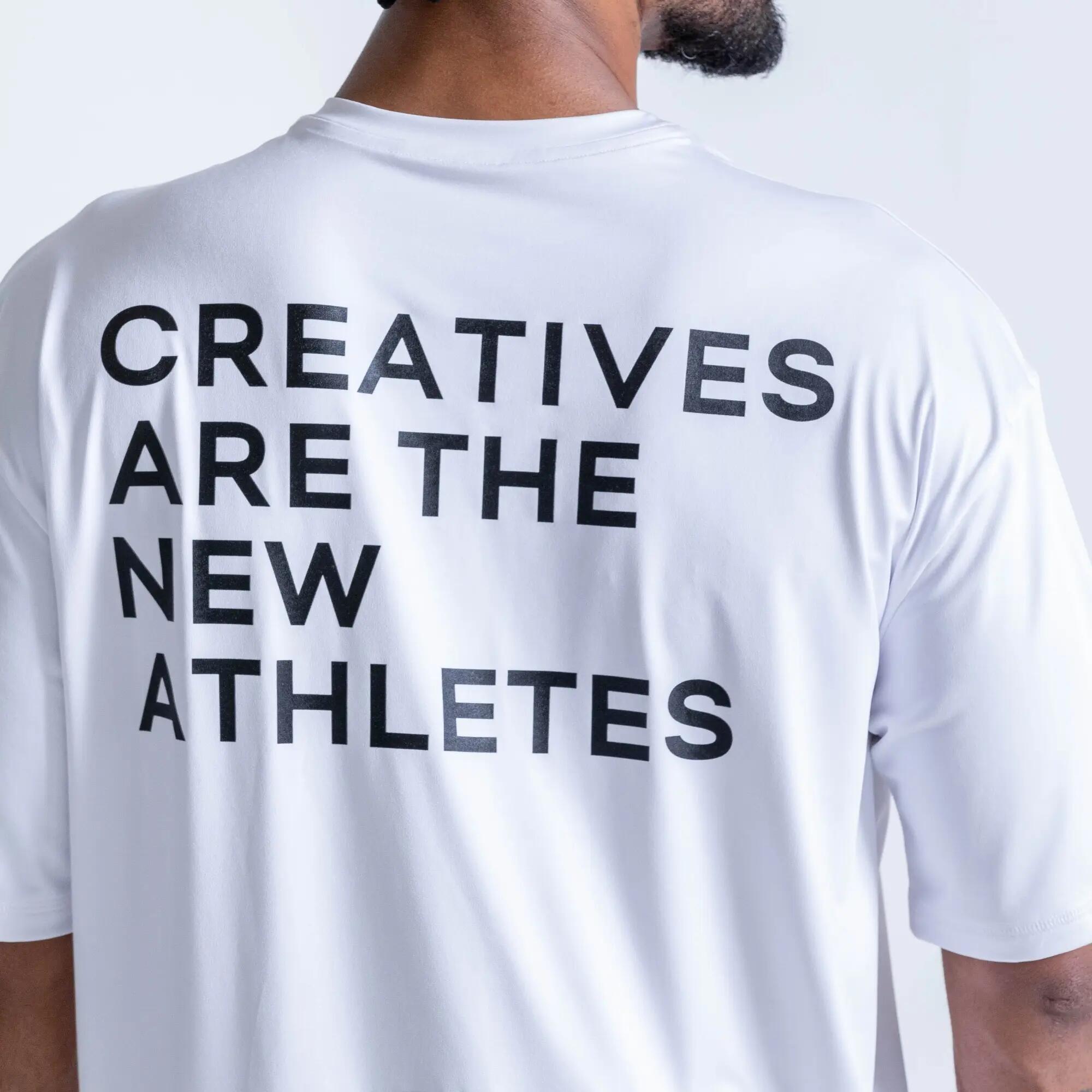 Camiseta deportiva oversize para hombre, Racketball blanco 8/9