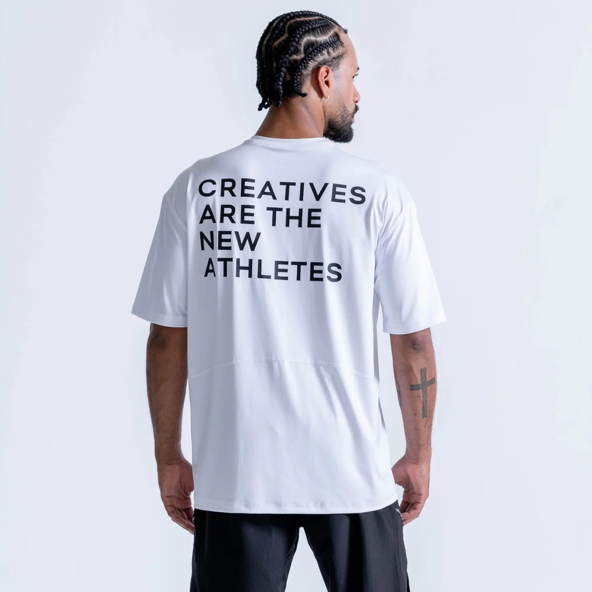 Camiseta deportiva oversize para hombre, Racketball blanco 5/9