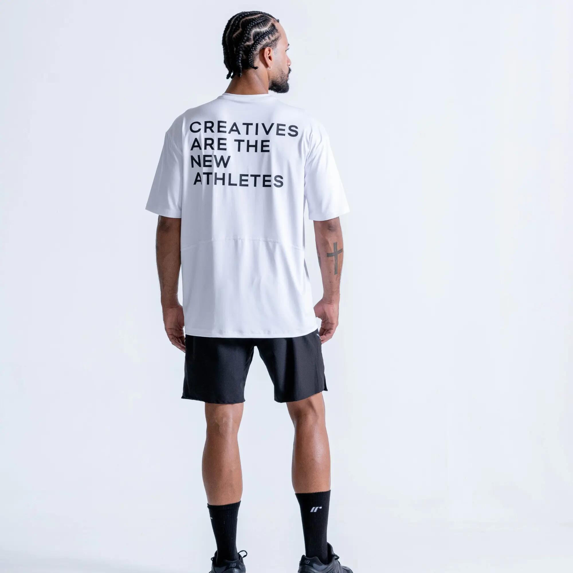 Camiseta deportiva oversize para hombre, Racketball blanco 4/9
