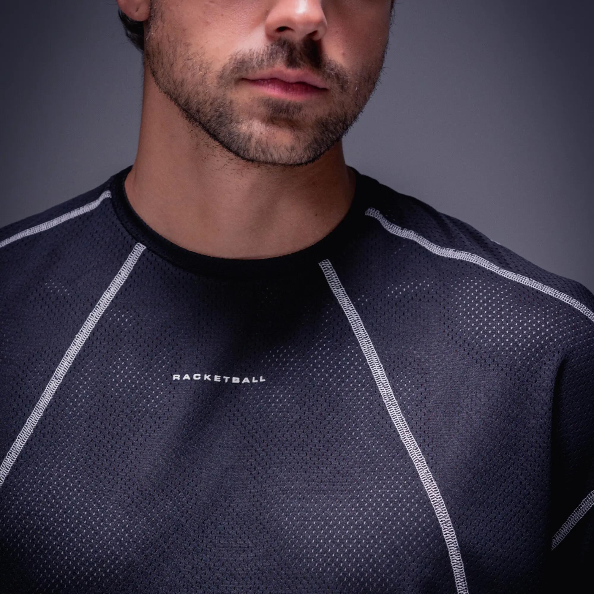 Camiseta deportiva boxy transpirable para adulto, Racketball Mesh negro 6/8