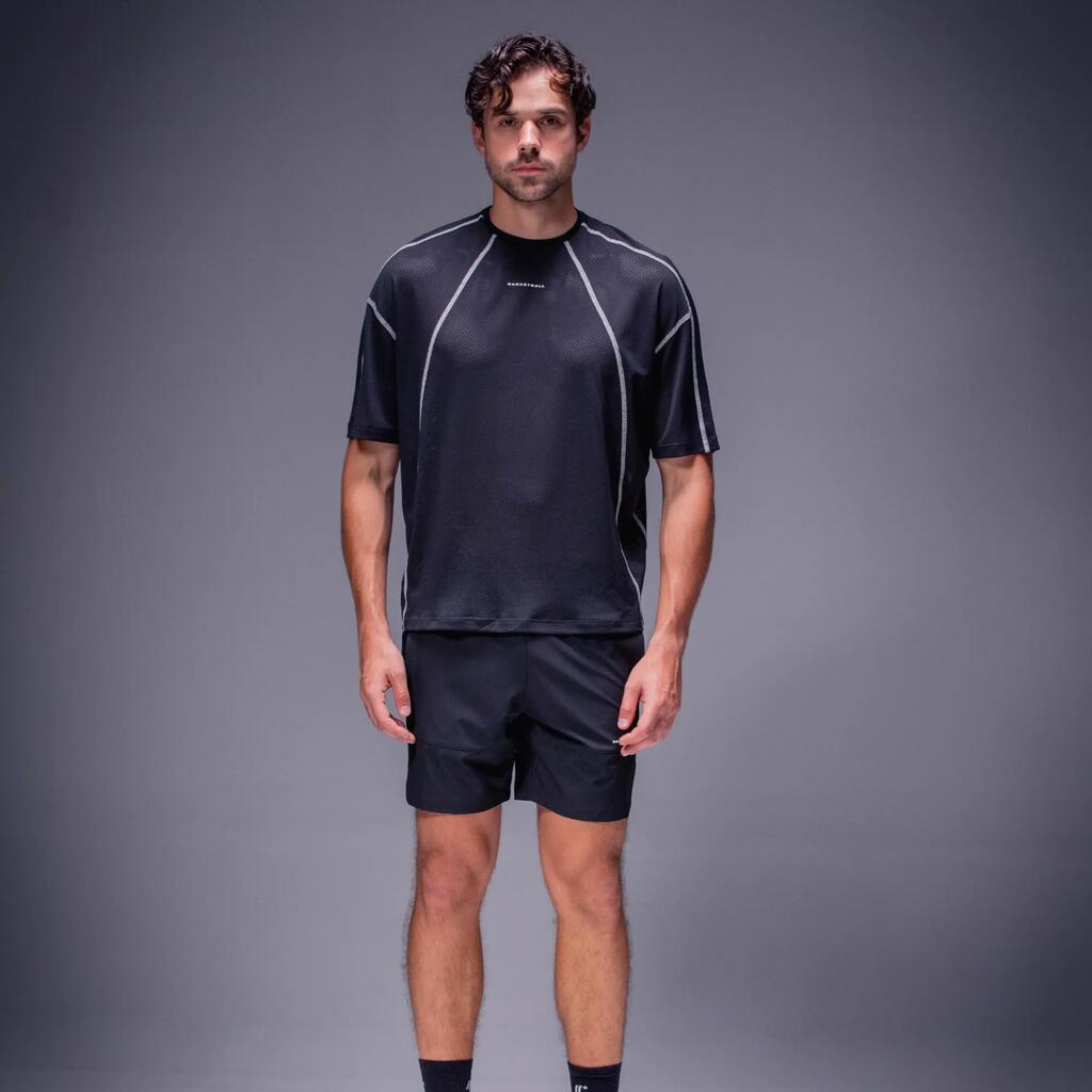Camiseta deportiva boxy transpirable para adulto, Racketball Mesh negro