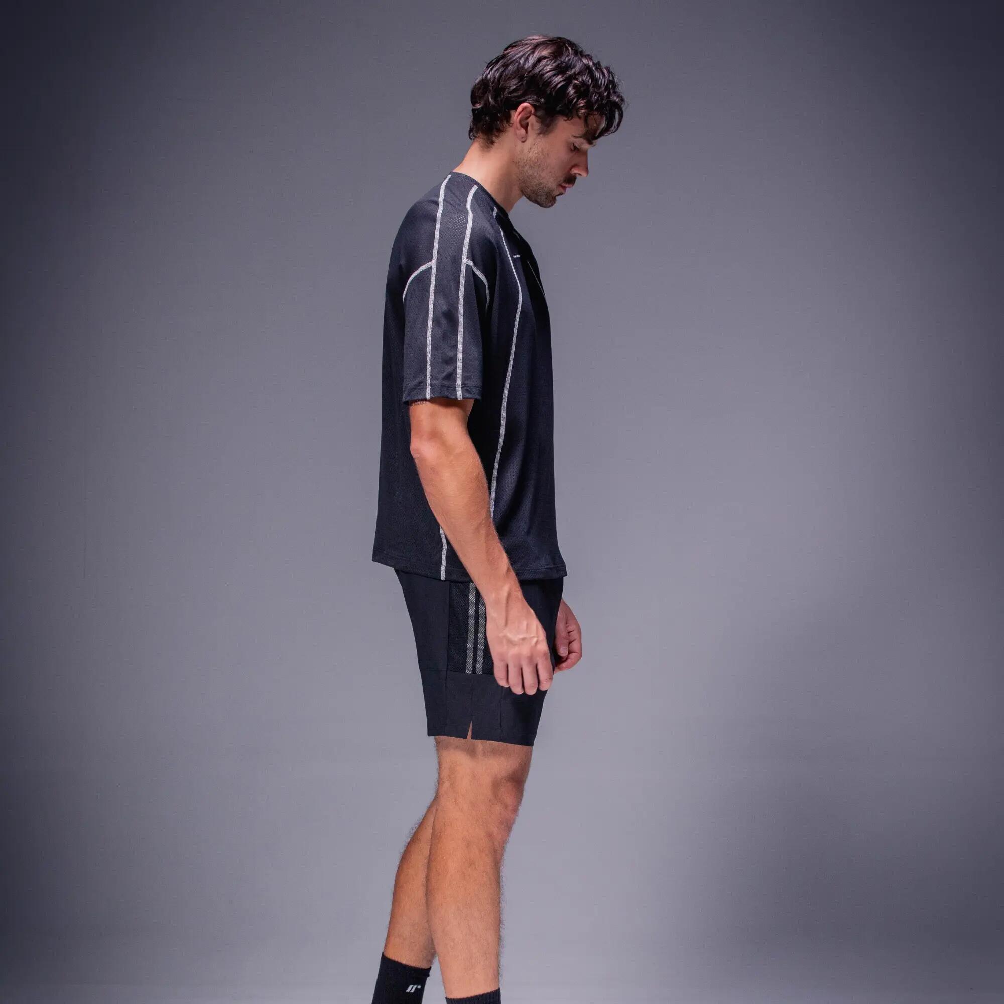 Camiseta deportiva boxy transpirable para adulto, Racketball Mesh negro 3/8