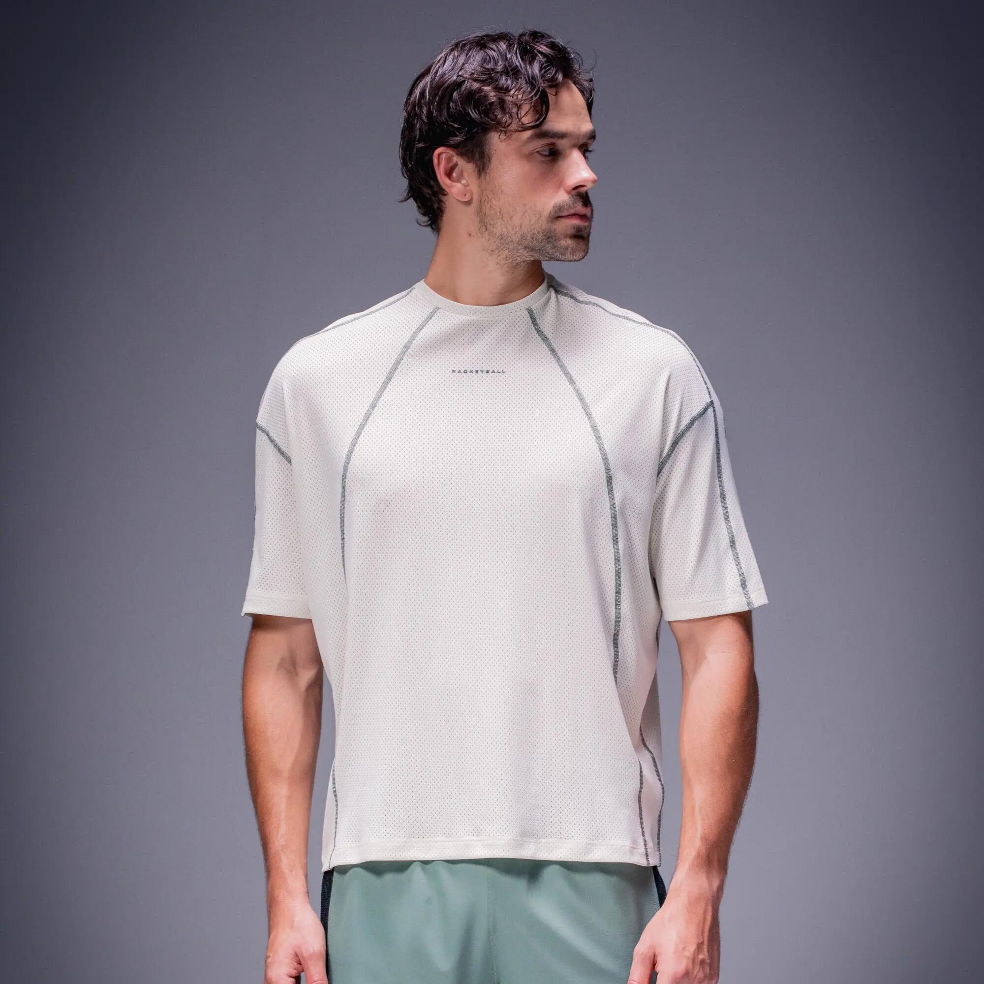 Camiseta deportiva oversize, Racketball Boxy blanco 6/7