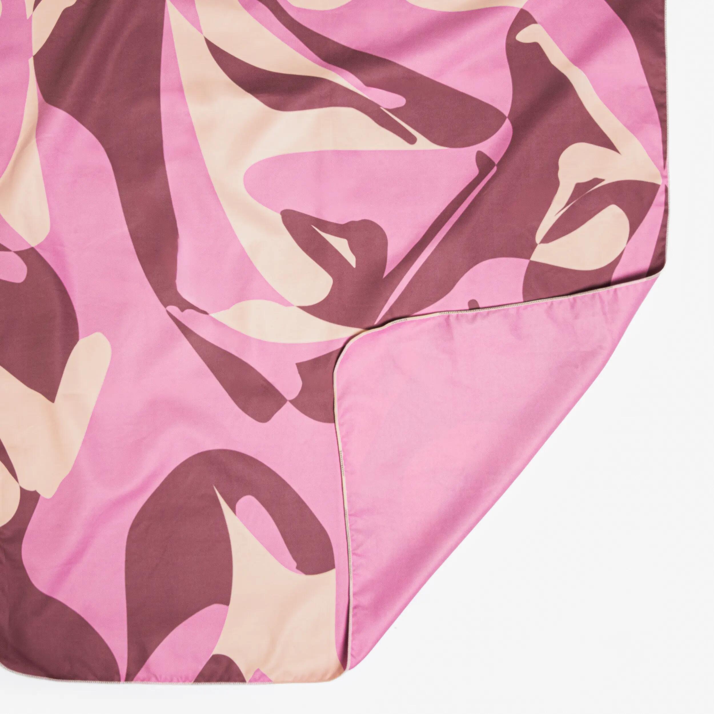 Serviette de bain microfibre compacte L 130 x 80 cm, imprimé Oct. Rose 6/12