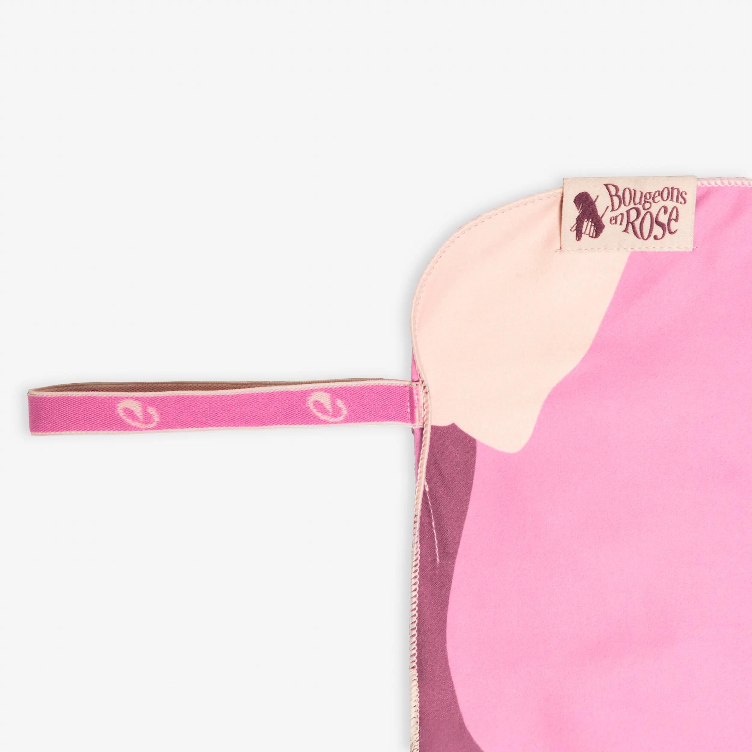 Serviette de bain microfibre compacte L 130 x 80 cm, imprimé Oct. Rose 5/12