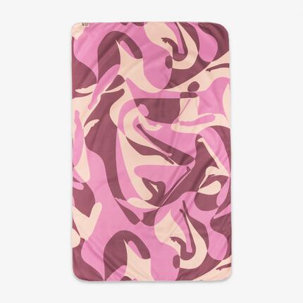 Serviette de bain microfibre compacte L 130 x 80 cm, imprimé Oct. Rose