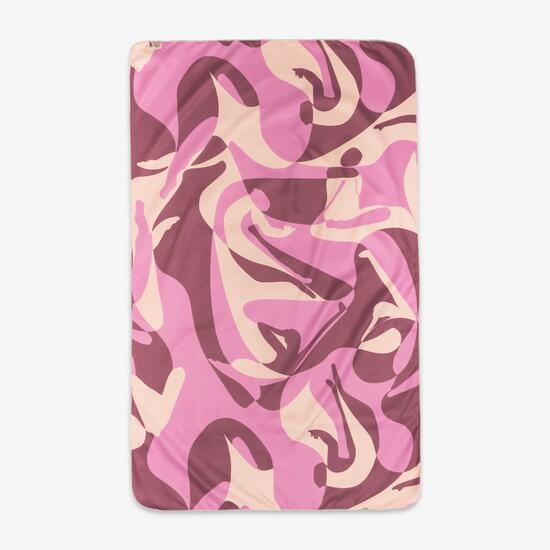 Serviette de bain microfibre compacte L 130 x 80 cm, imprimé Oct. Rose
