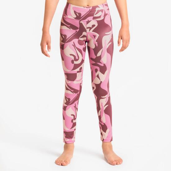 Legging de sport respirant enfant, Bougeons en Rose