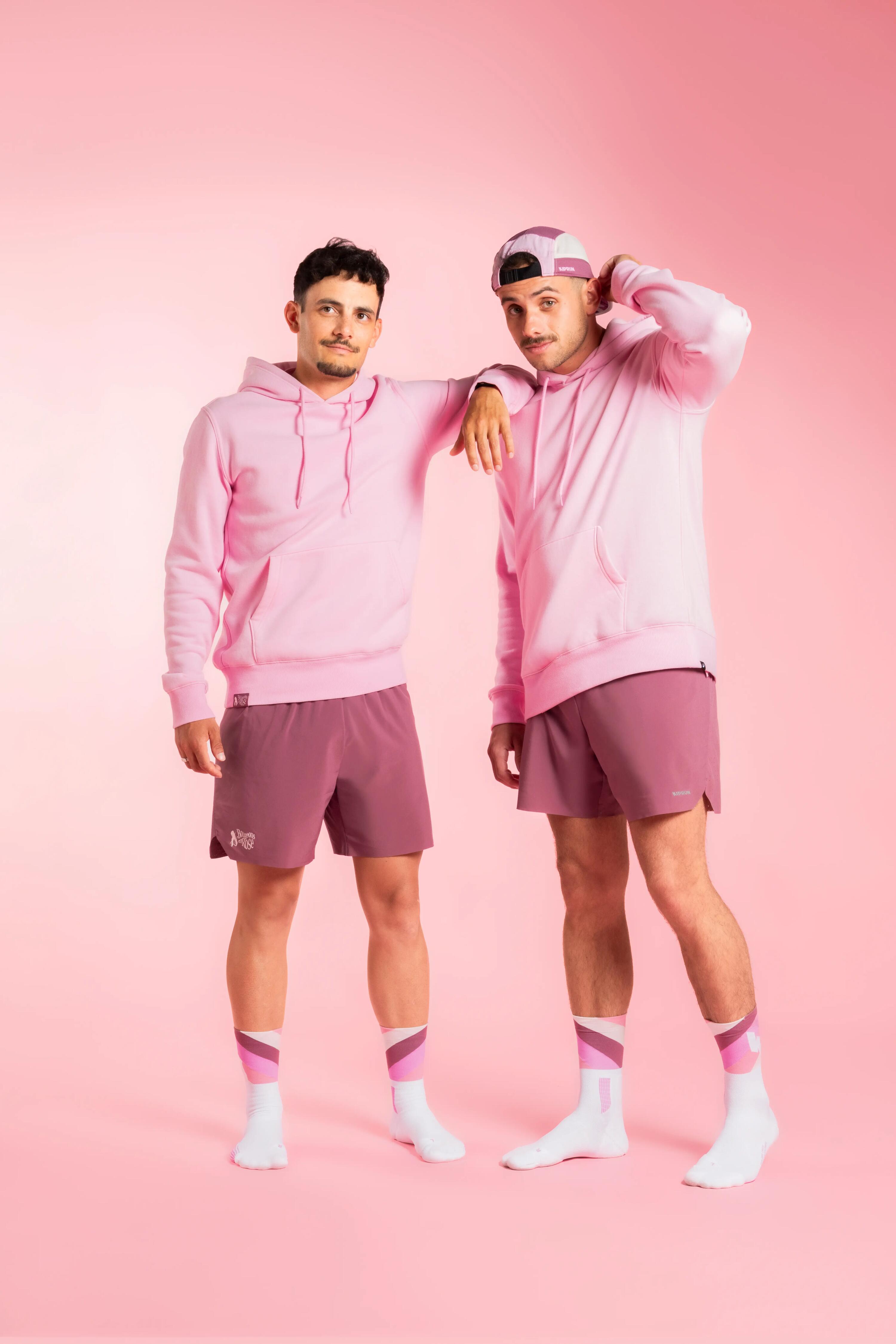Pantalón corto running hombre, Bougeons en Rose 13/14