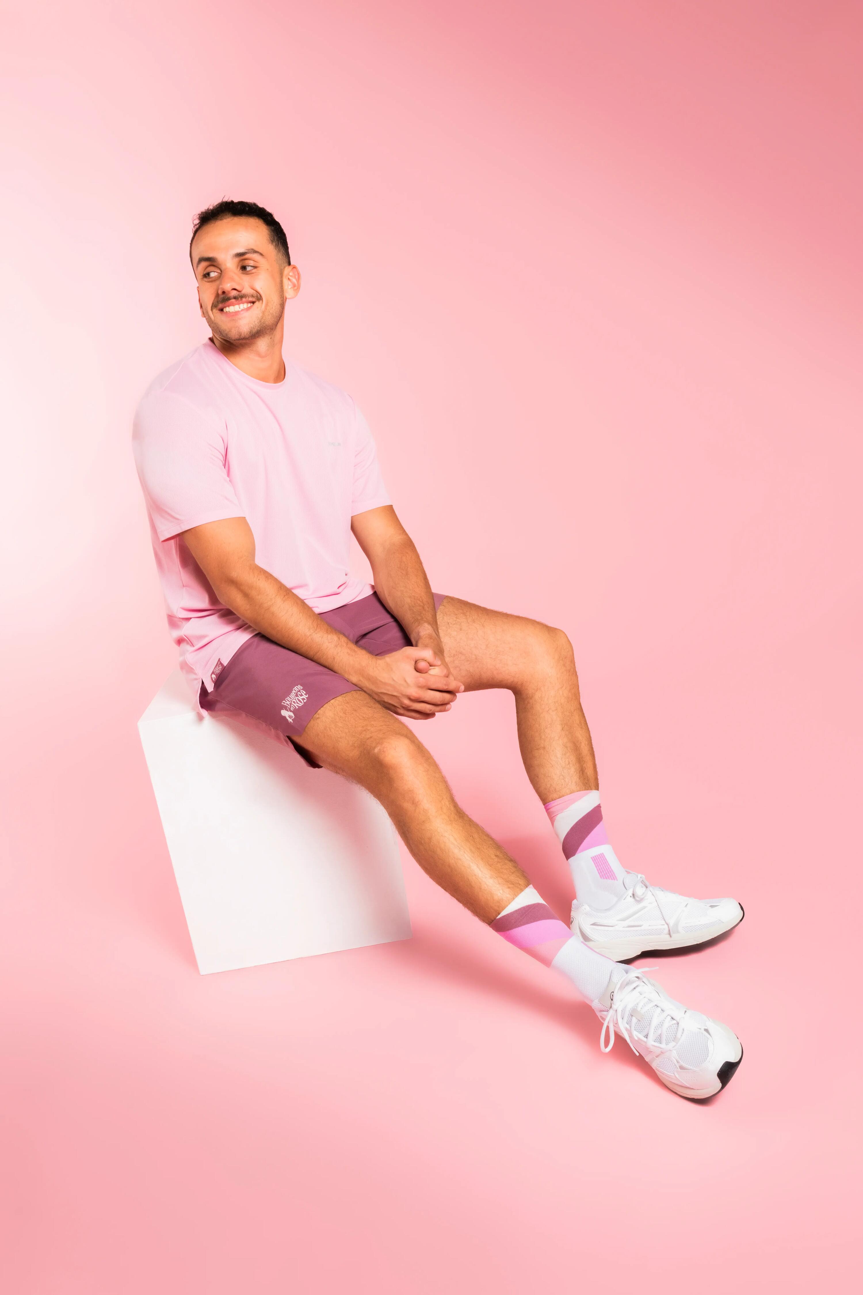 Samarreta running transpirable home Bougeons en Rose 7/9